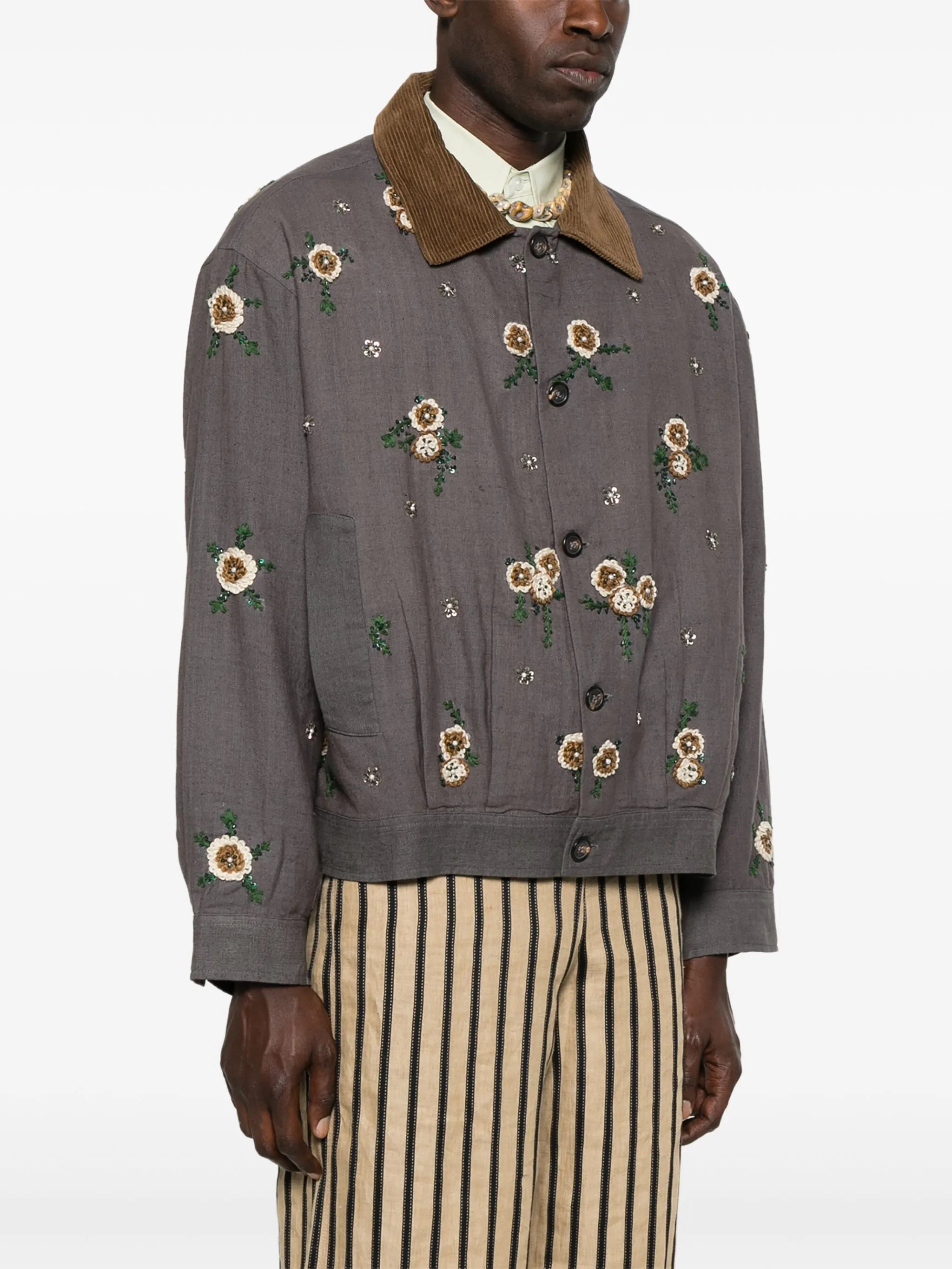 floral-embroidery jacket