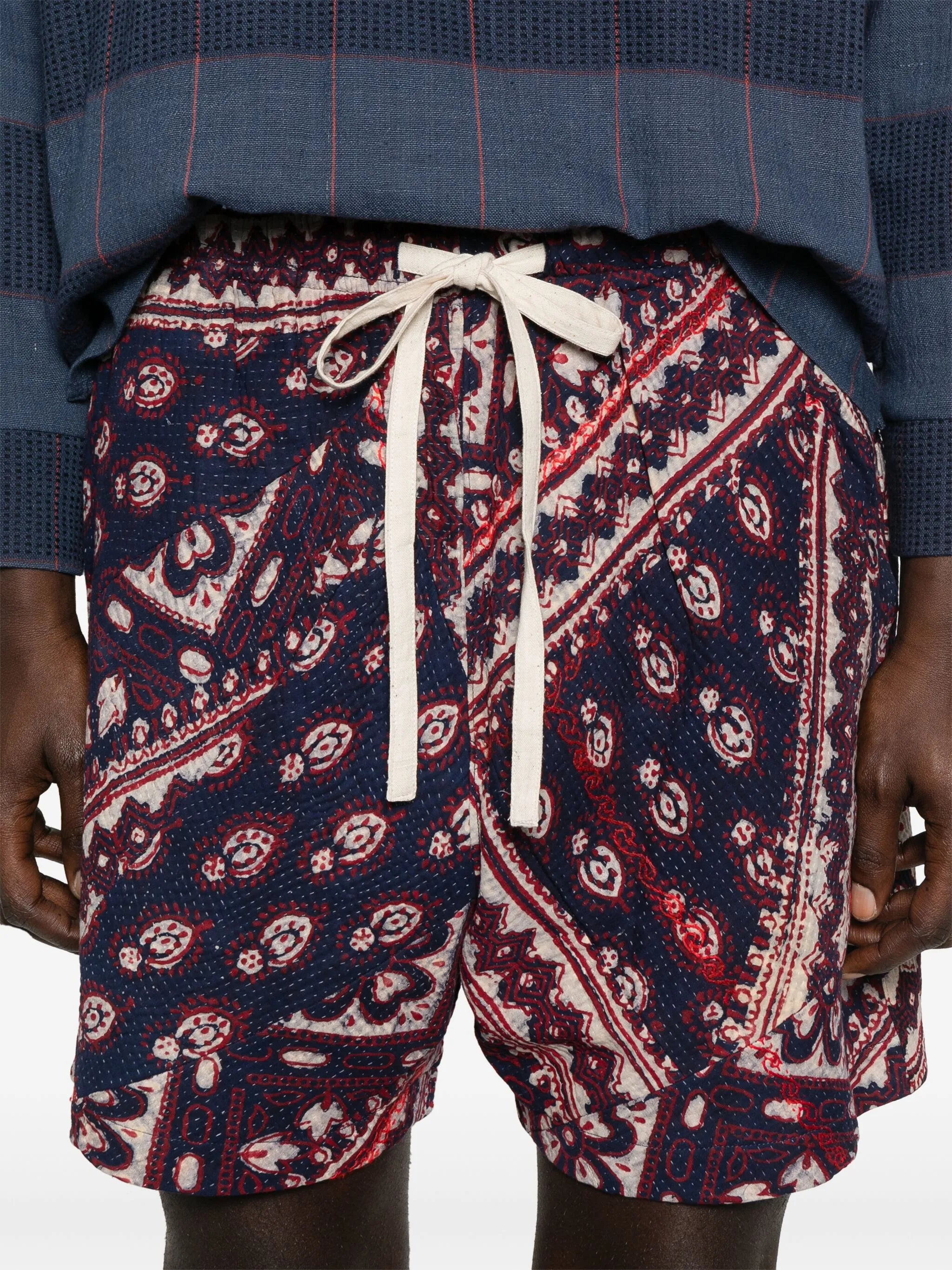 patchwork-design shorts