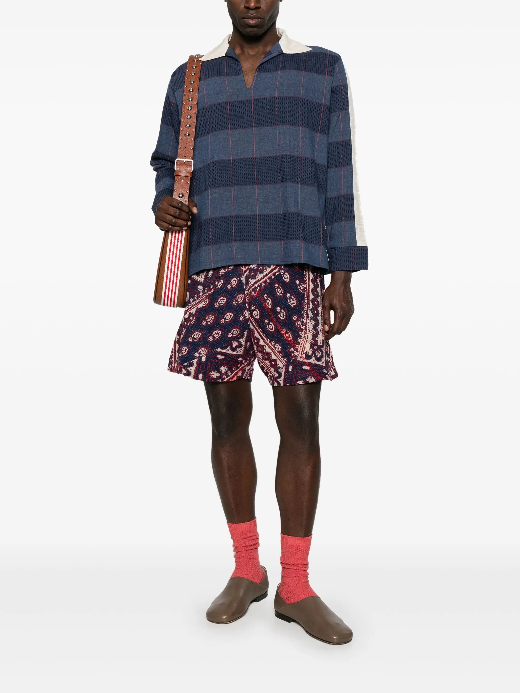 patchwork-design shorts