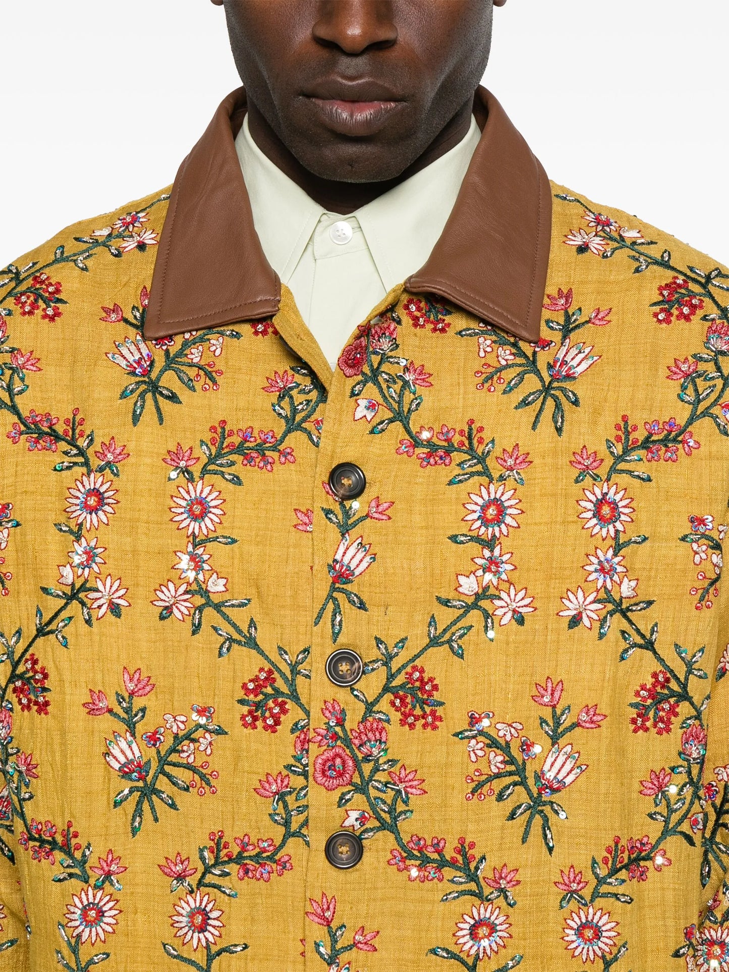 floral-embroidery jacket