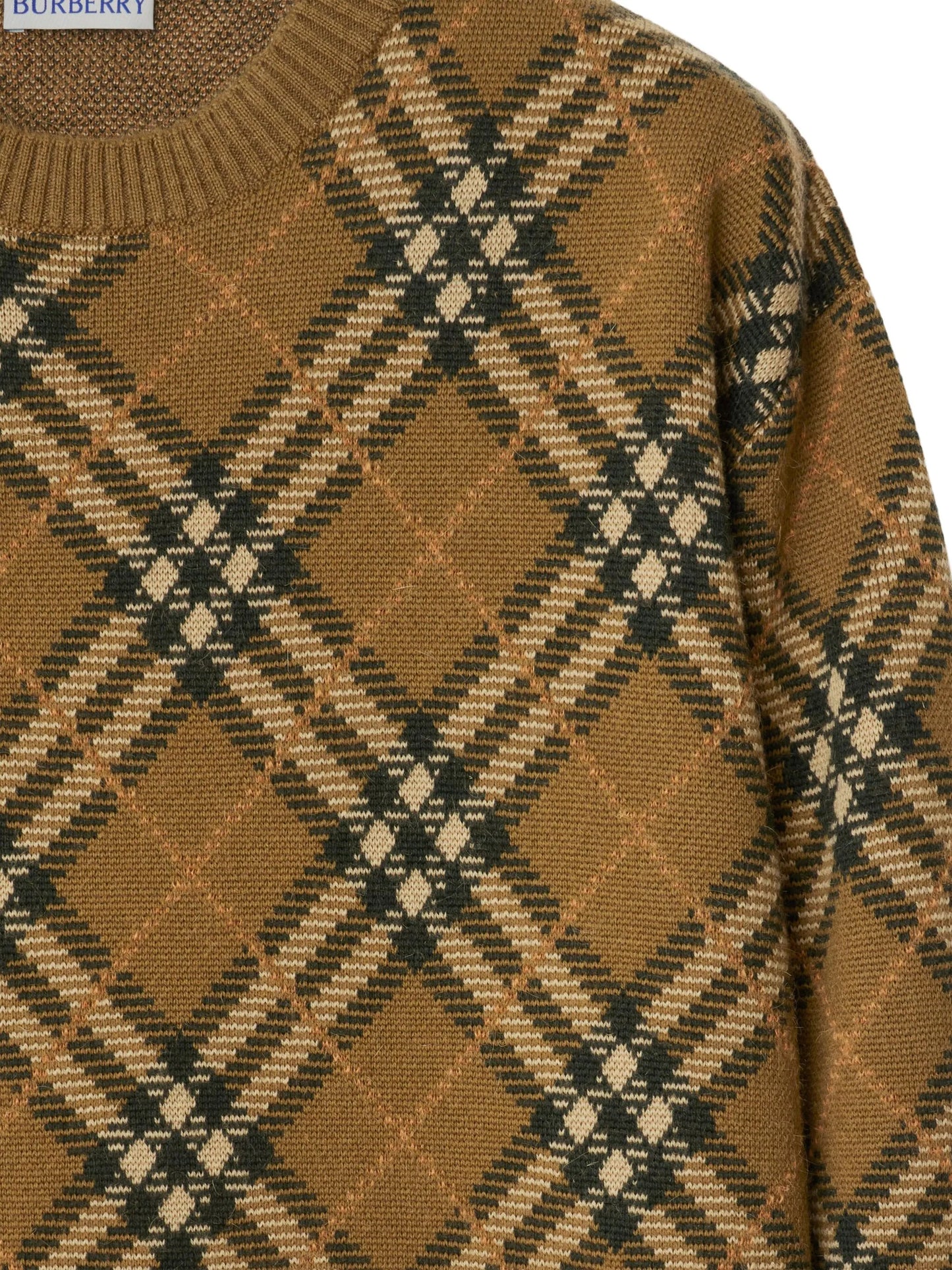 check-pattern wool sweater