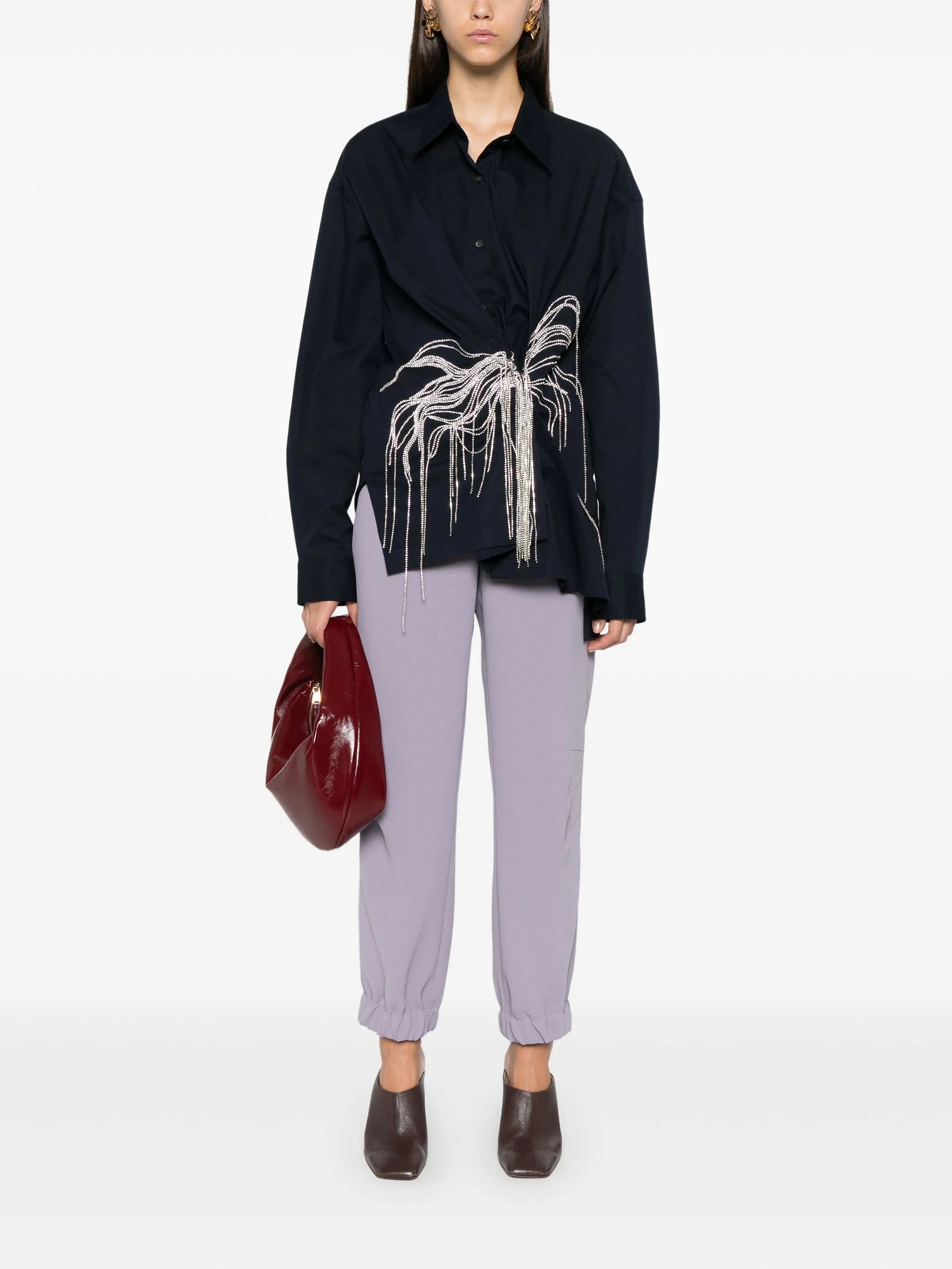 rhinestone-embellished shirt