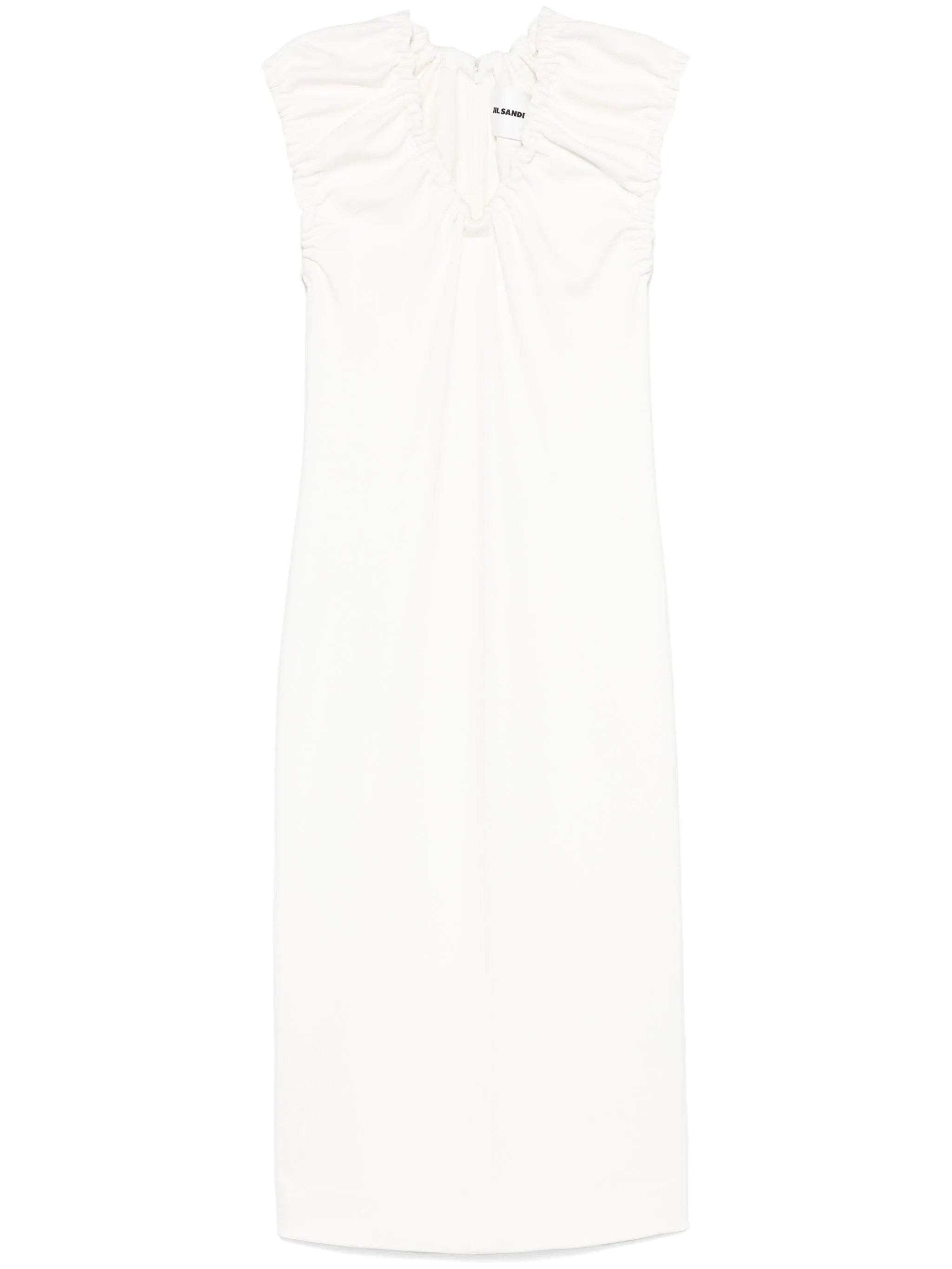gathered midi dress
