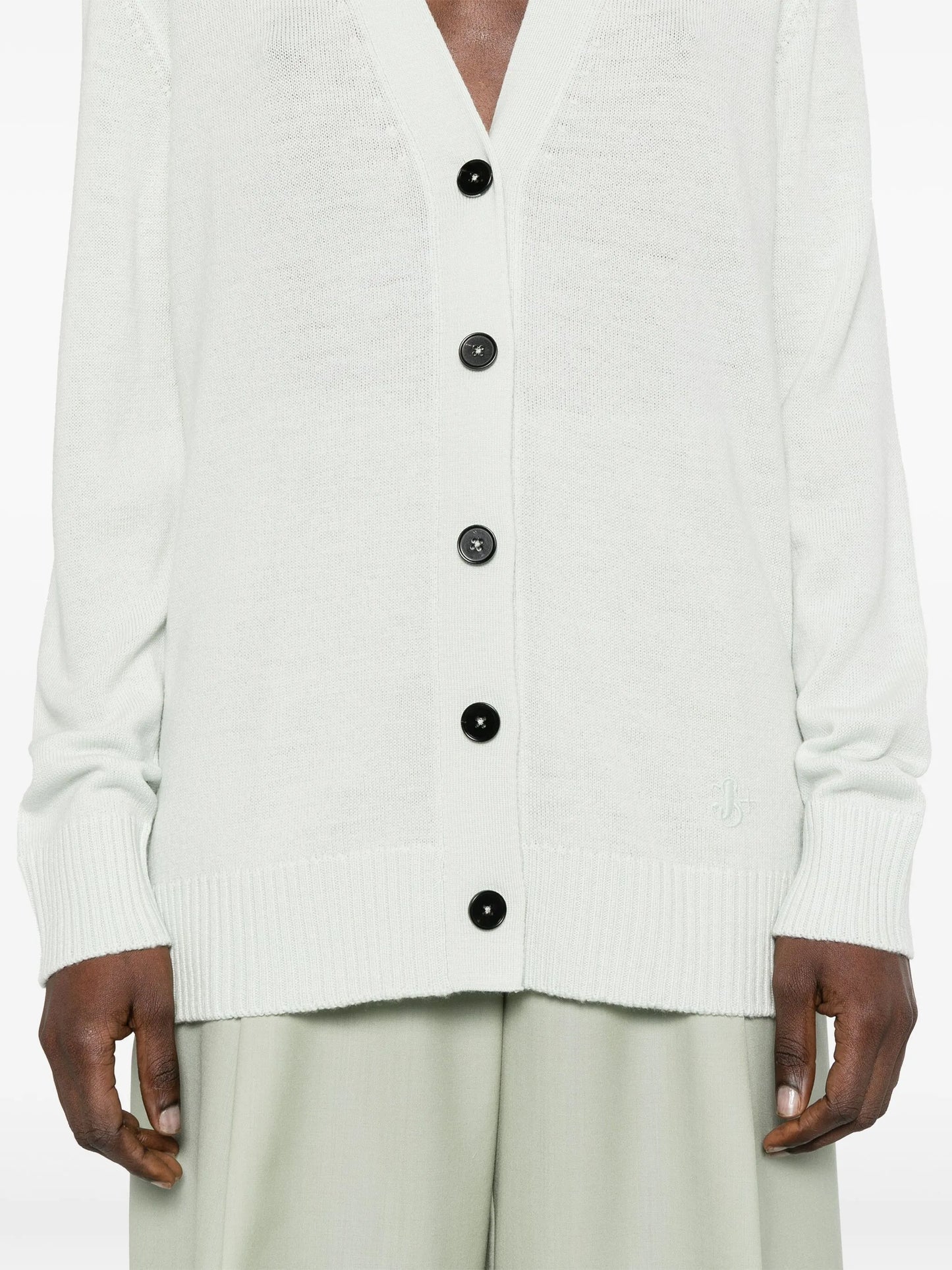 logo-embroidered cardigan