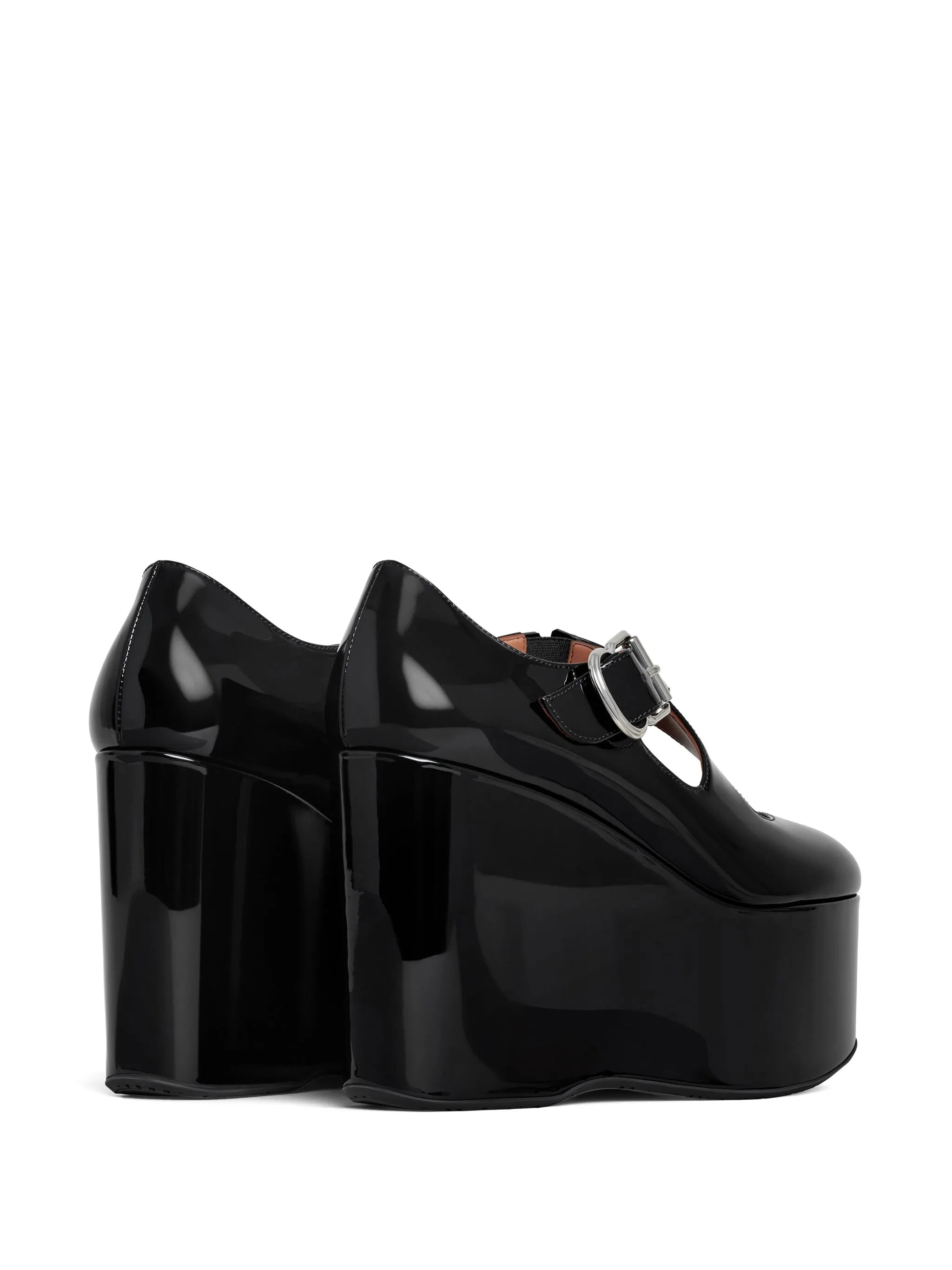 110mm wedges leather pumps