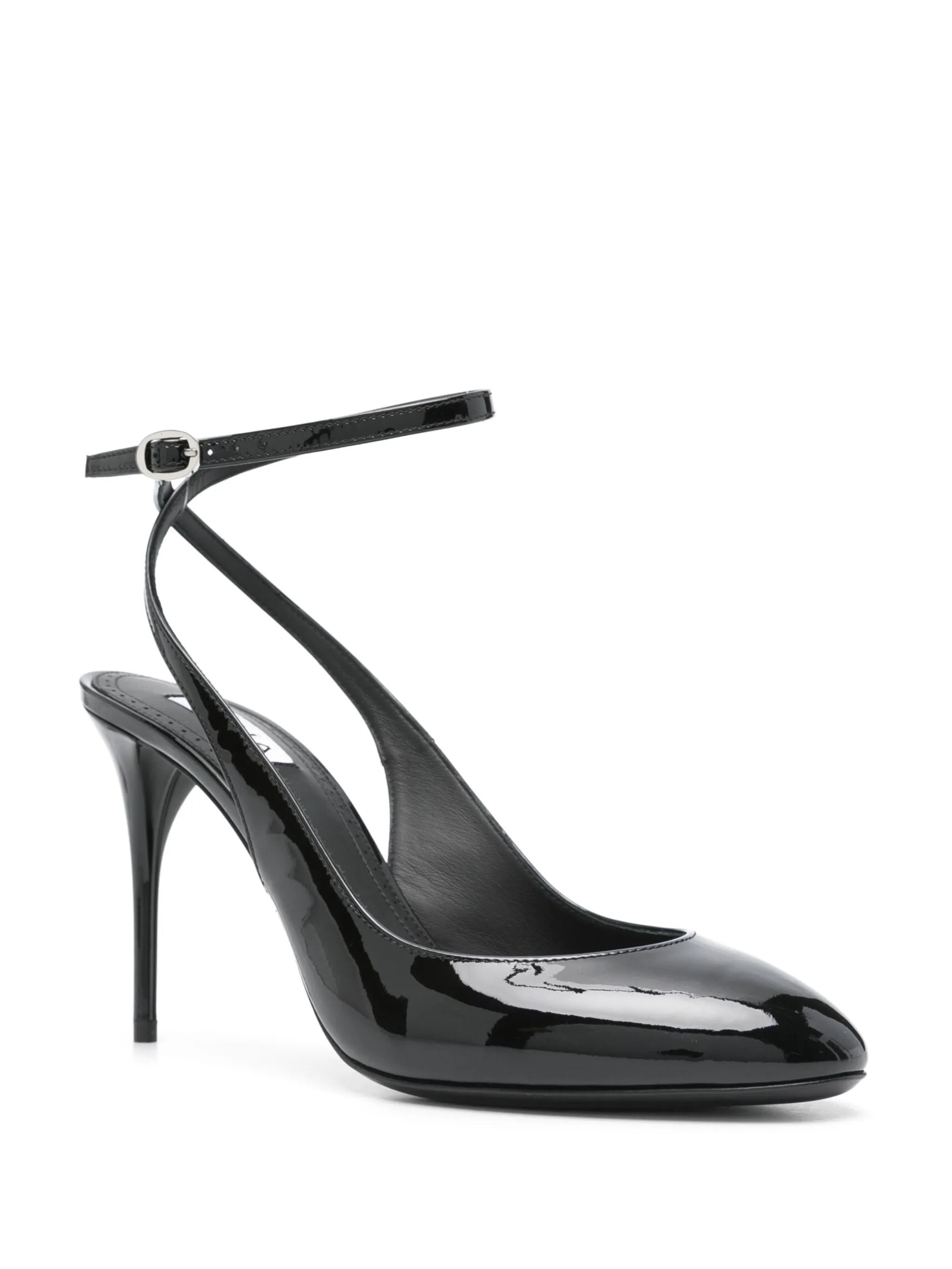 90mm patent-leather slingback pumps