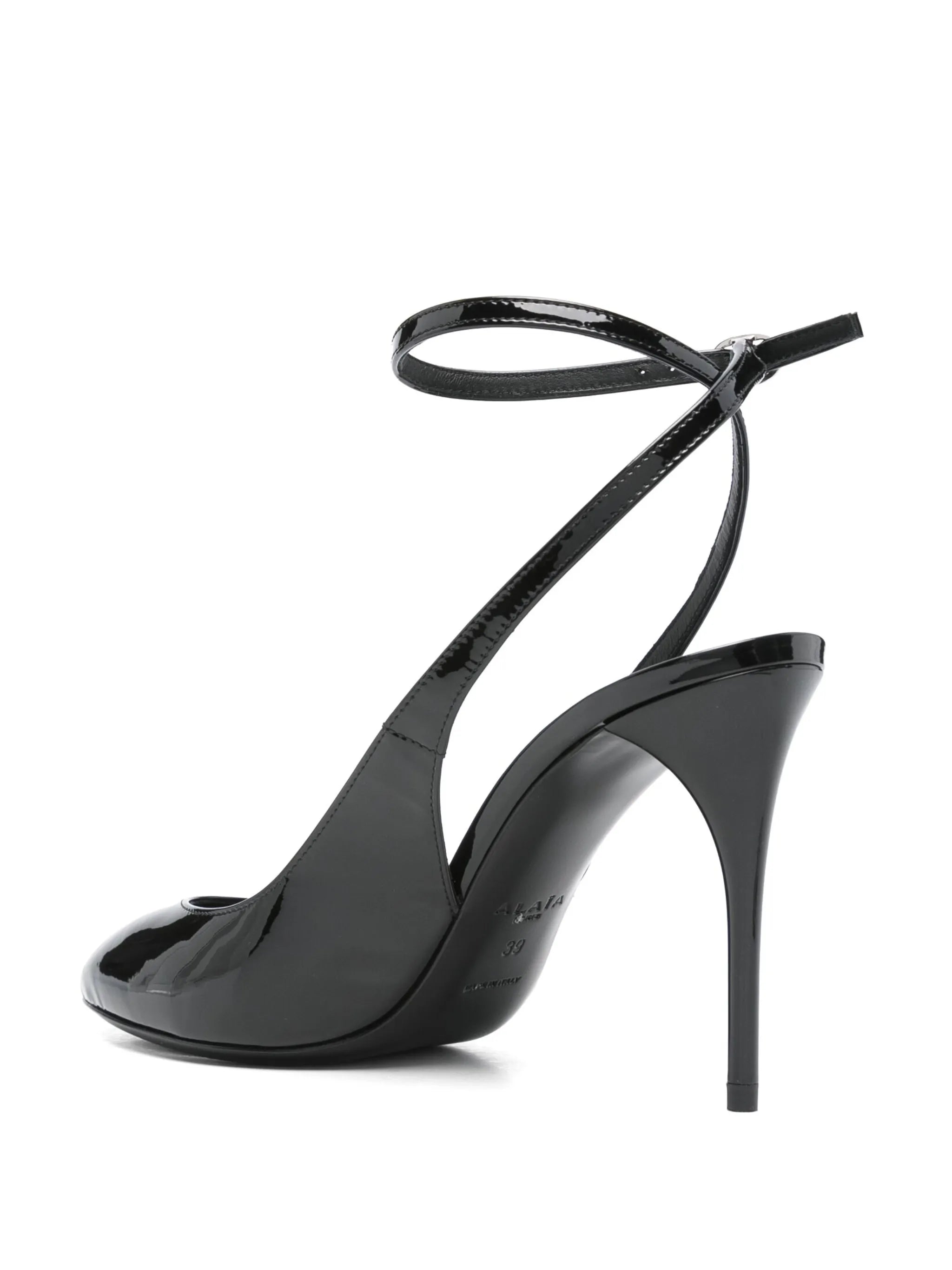 90mm patent-leather slingback pumps