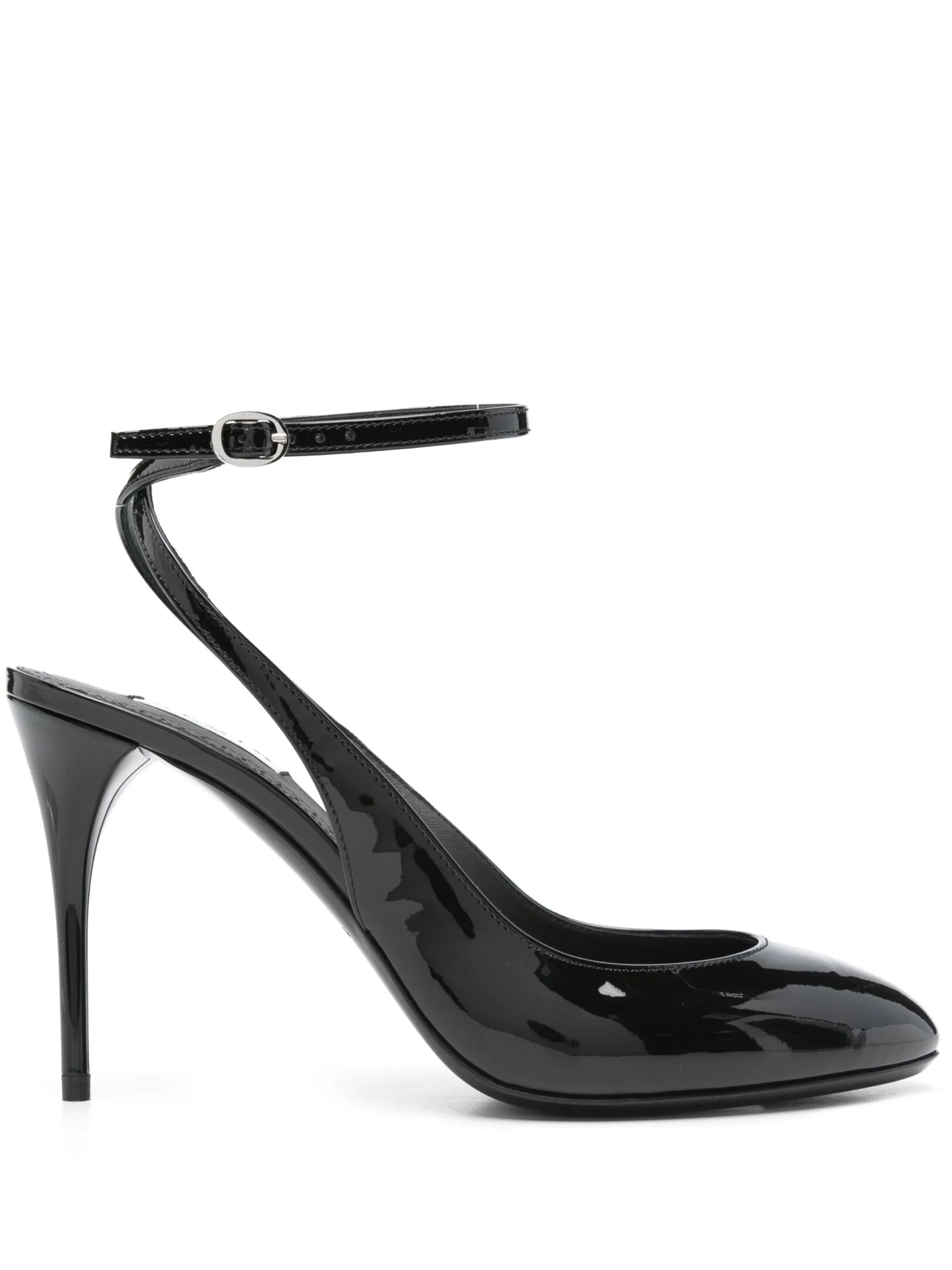 90mm patent-leather slingback pumps