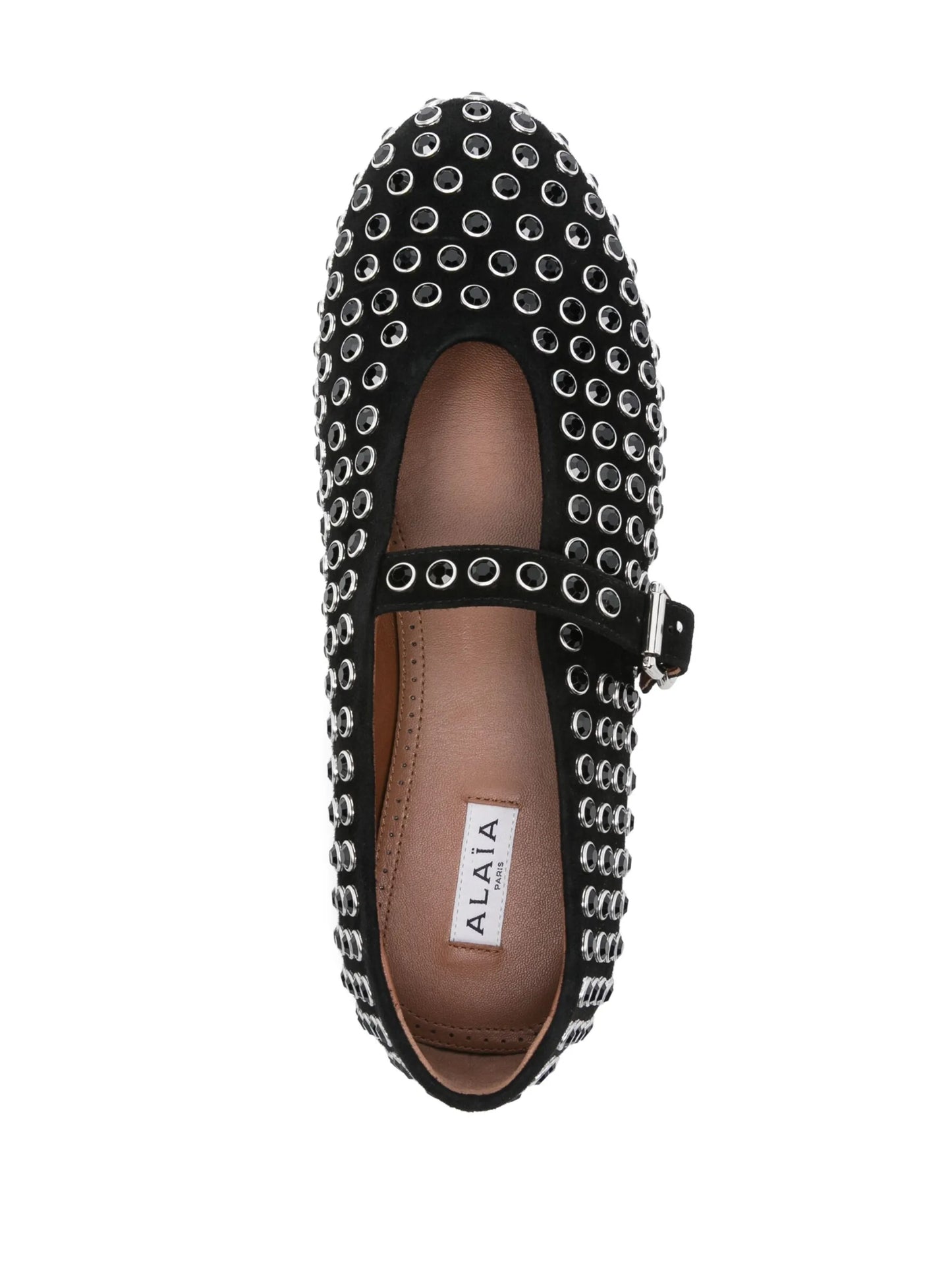 rhinestone-embellished ballet flats