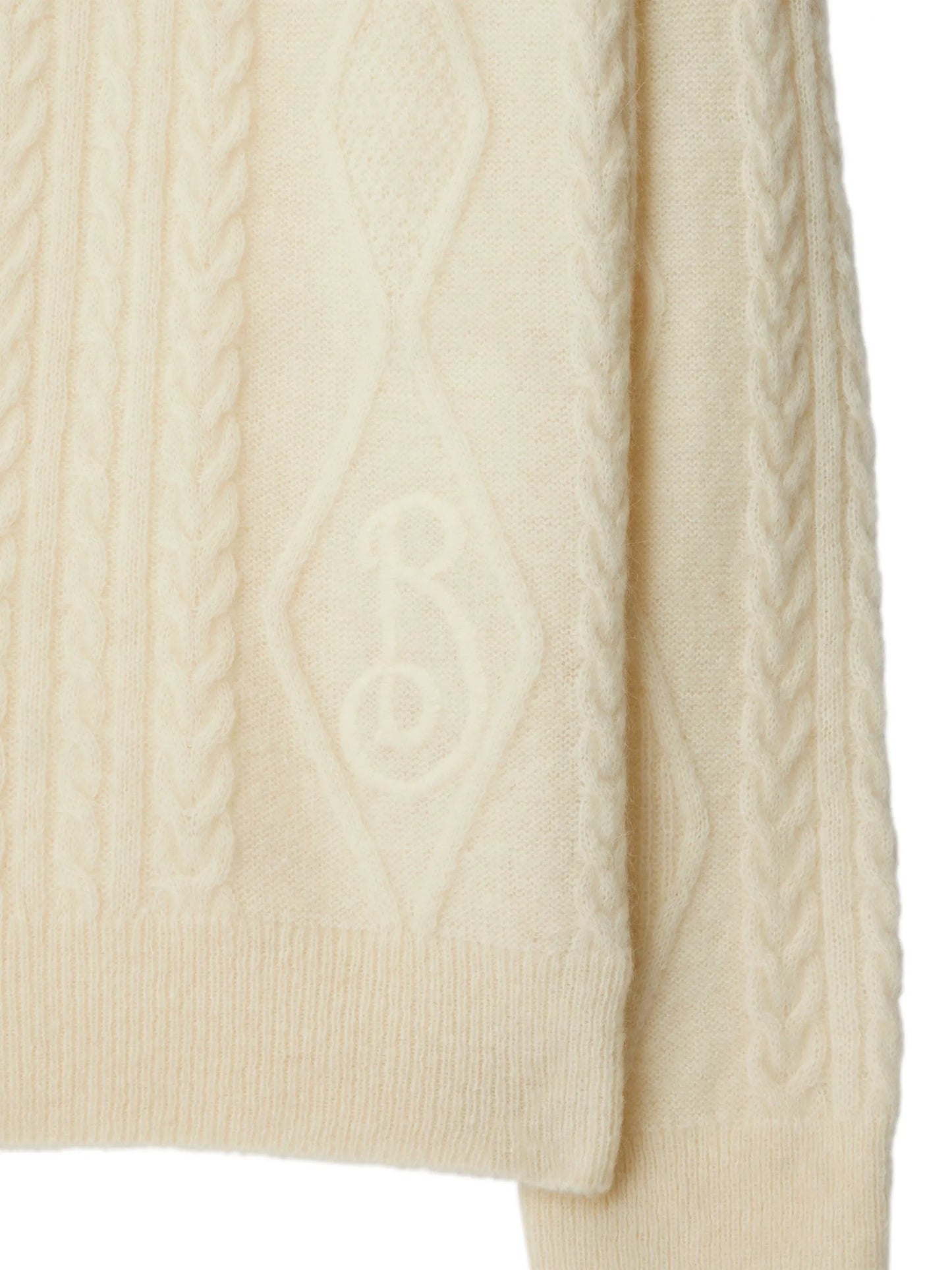 Aran-knit polo shirt
