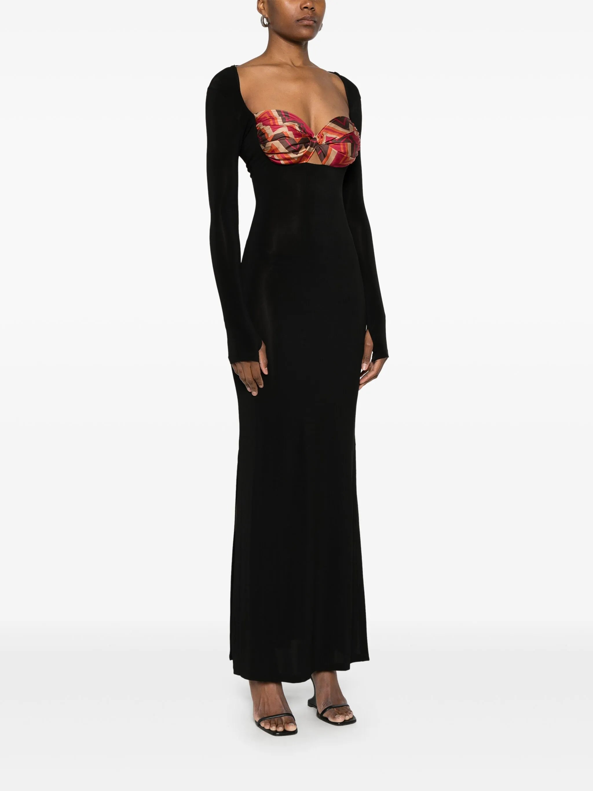 scarf-detailing maxi dress