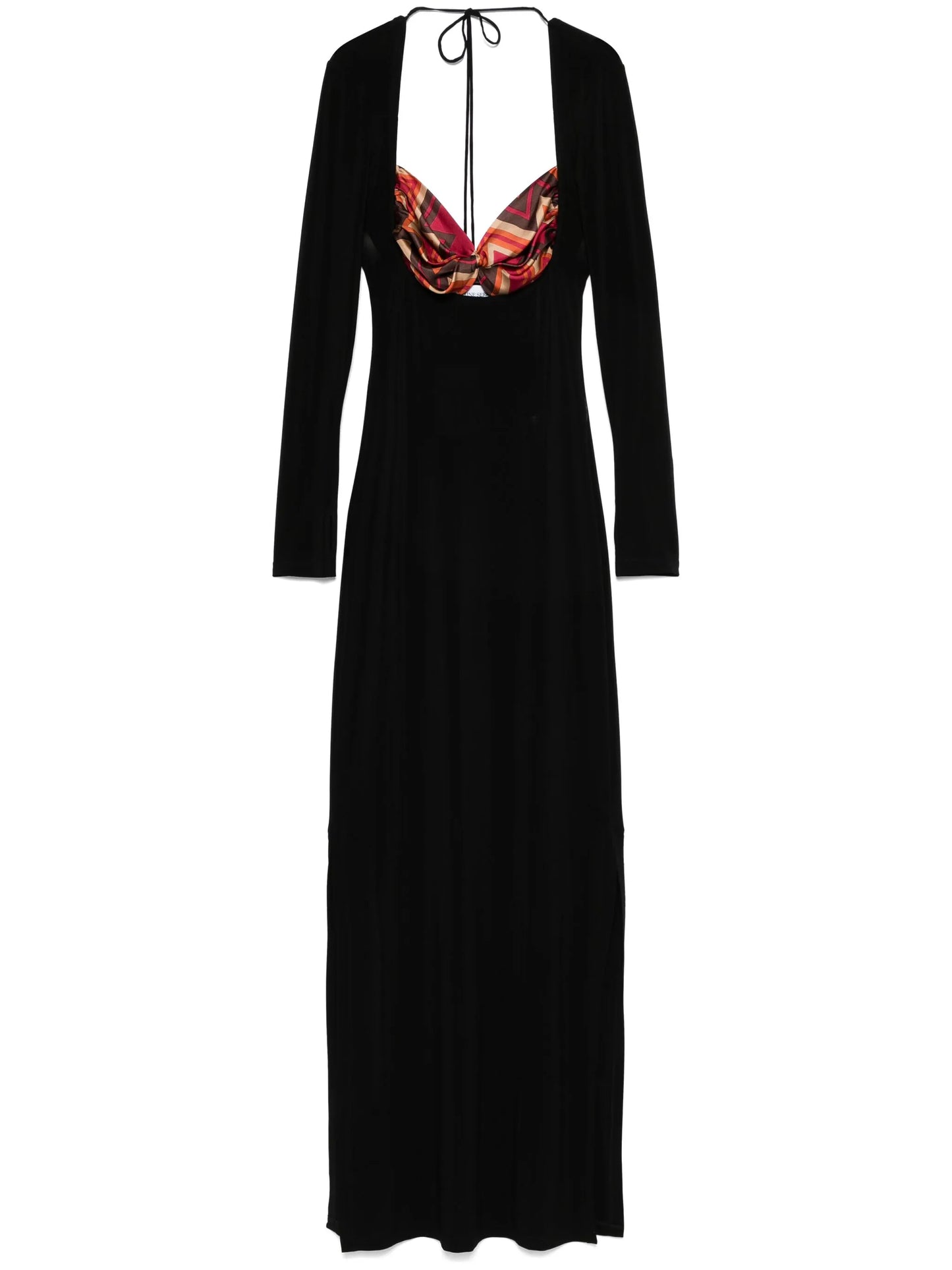 scarf-detailing maxi dress