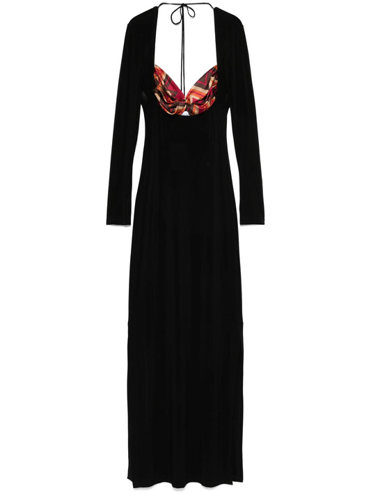 scarf-detailing maxi dress
