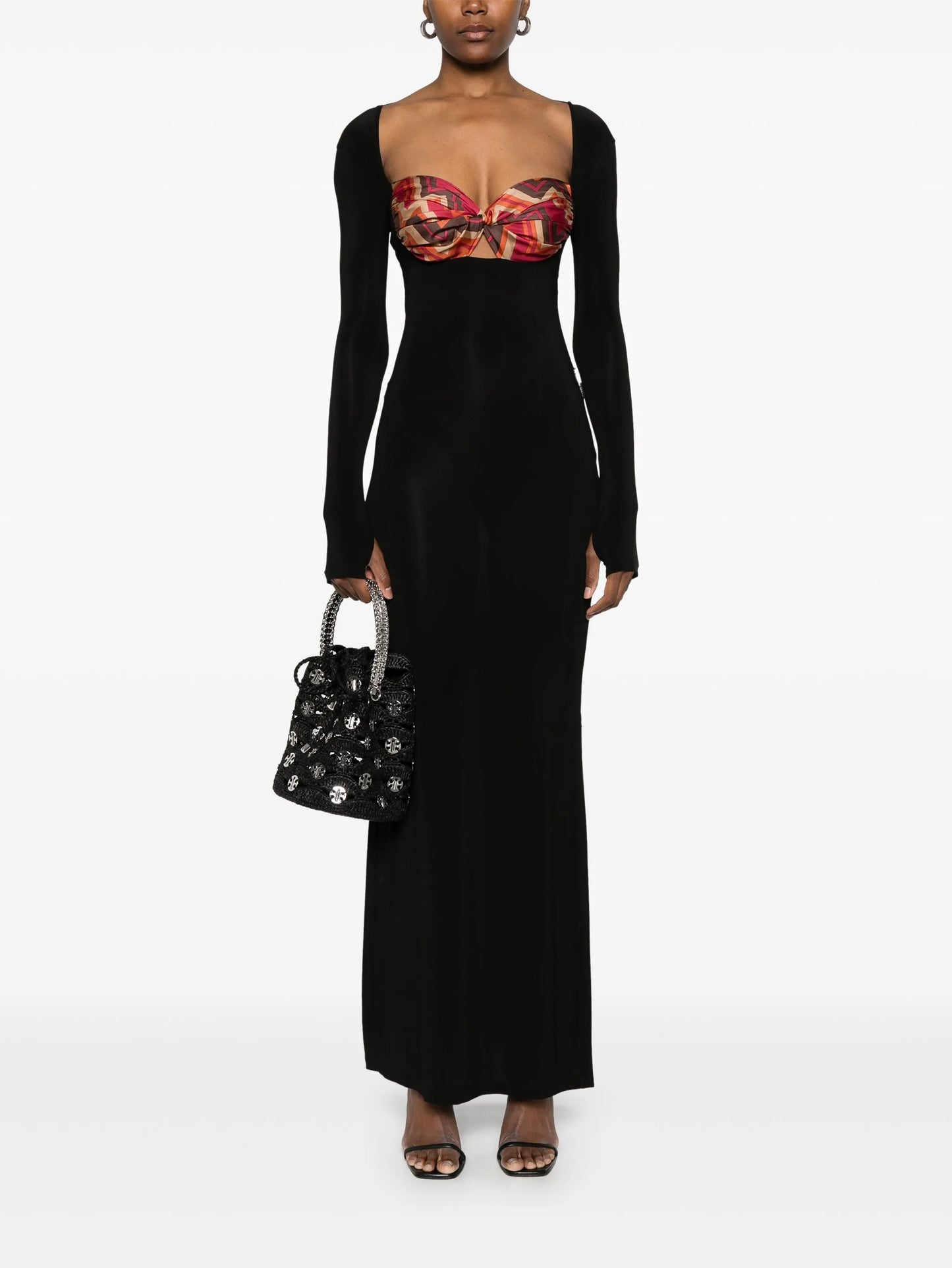 scarf-detailing maxi dress