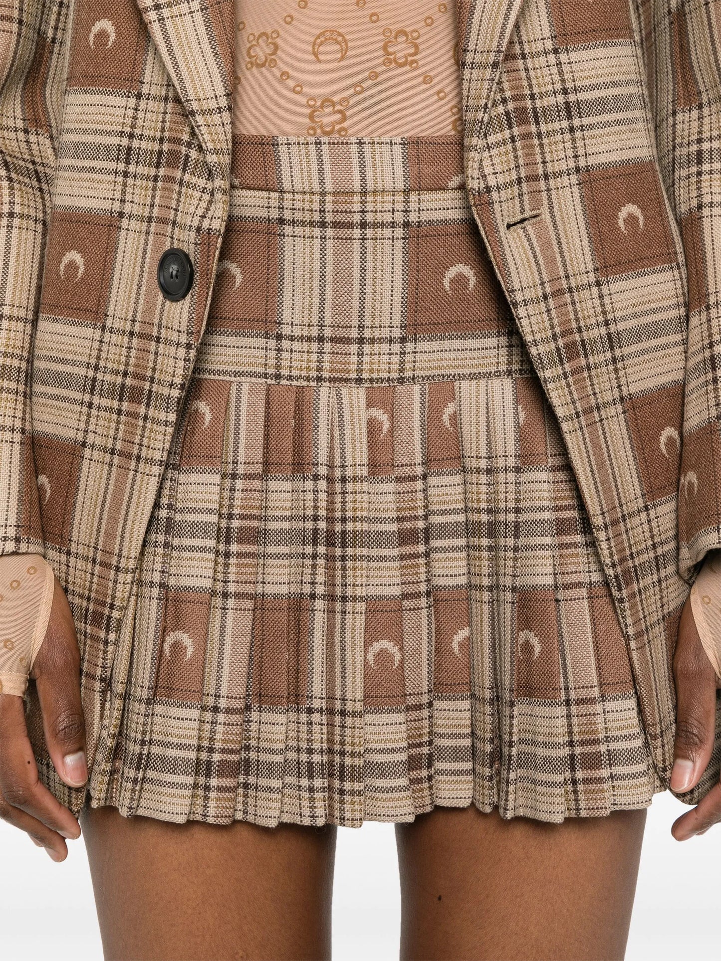 Moon-jacquard miniskirt