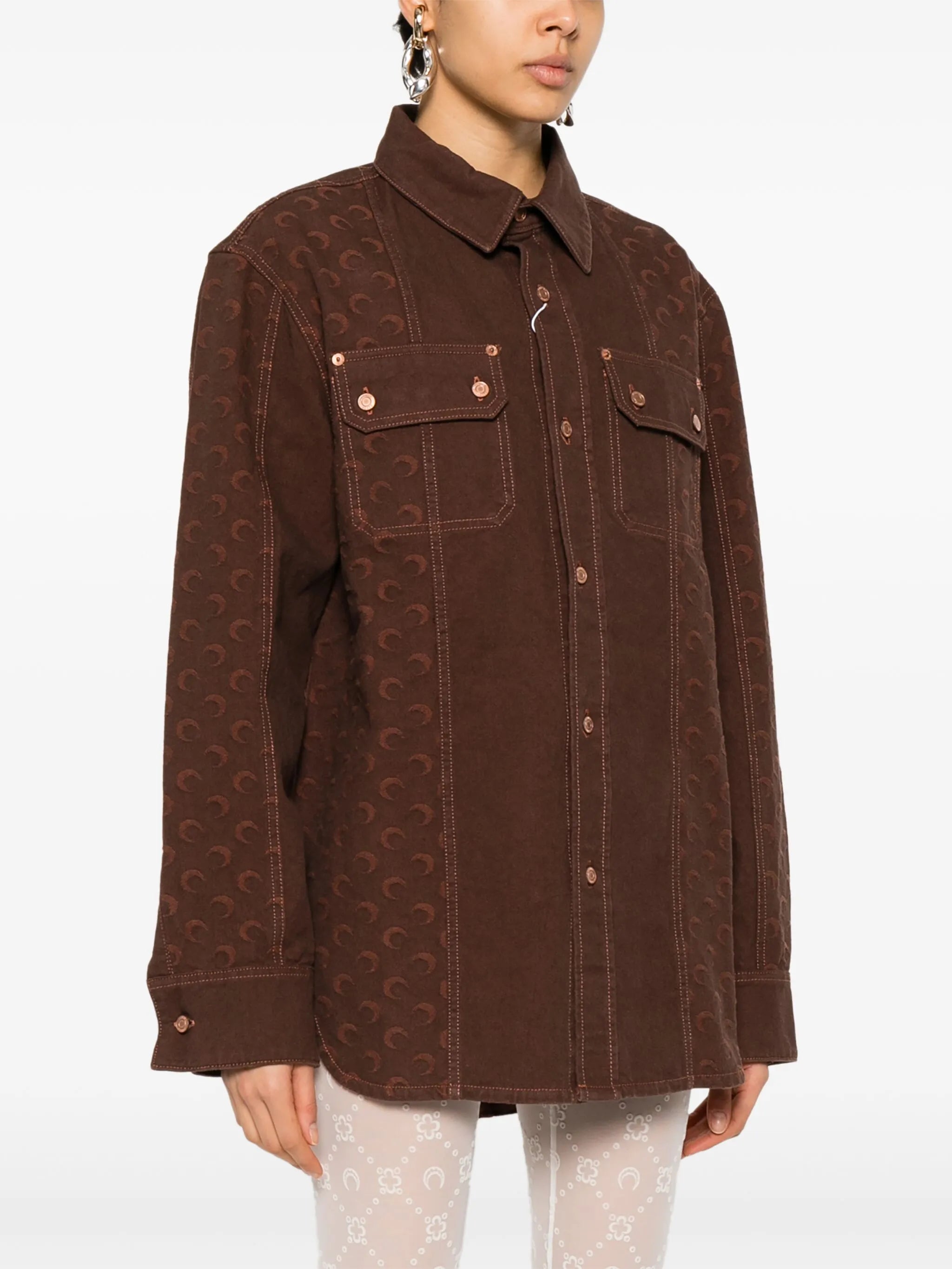 Moon-jacquard shirt