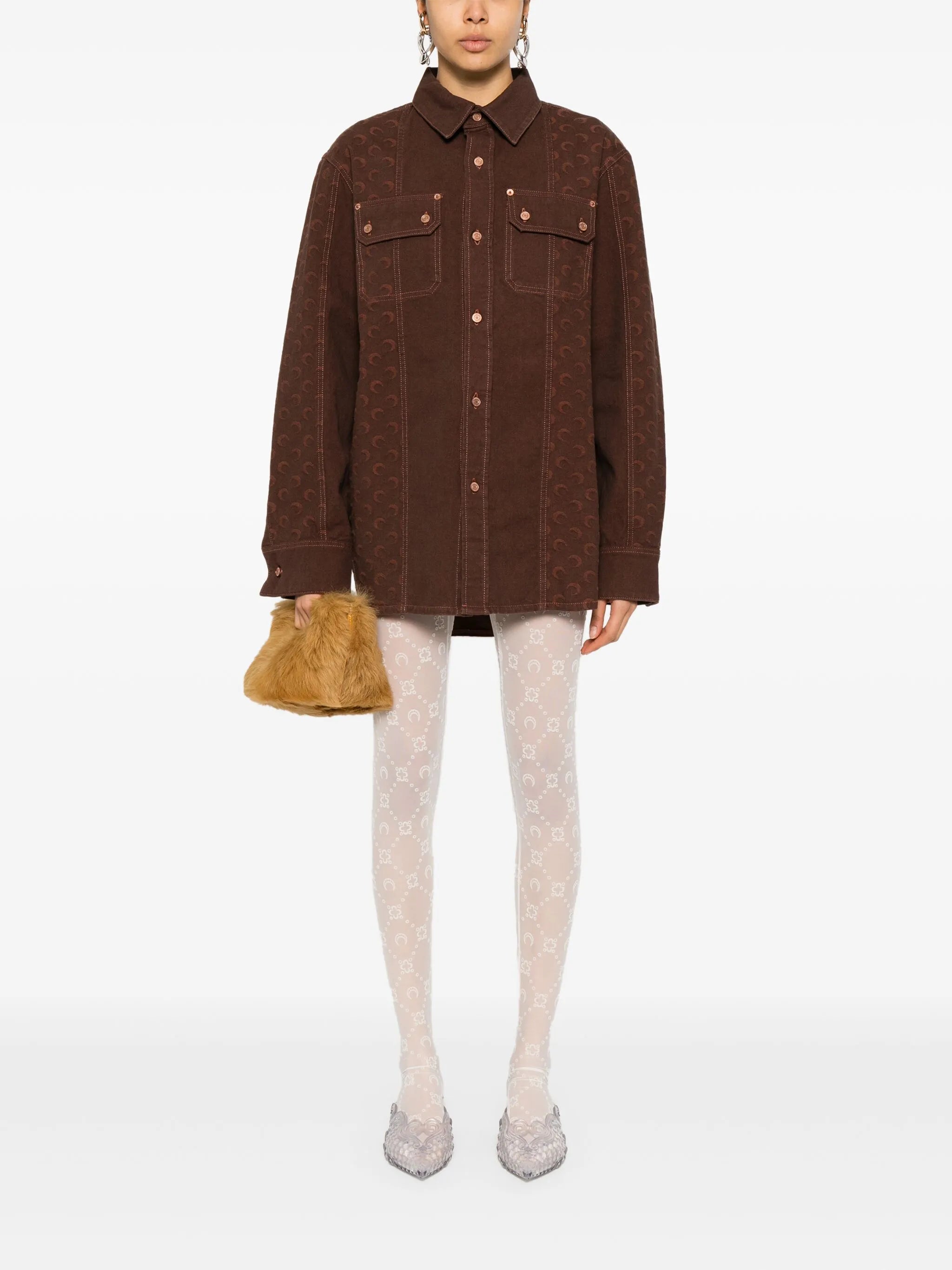 Moon-jacquard shirt