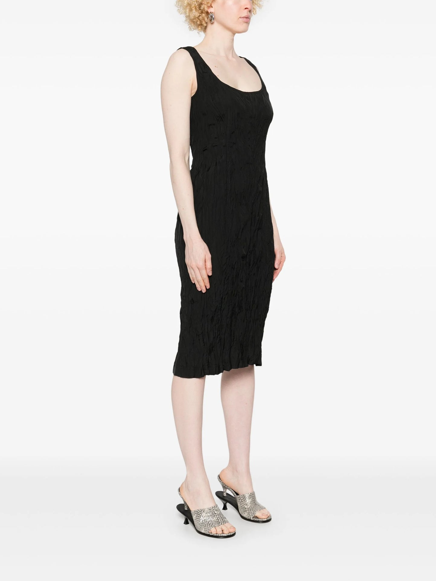 crinkled midi dress