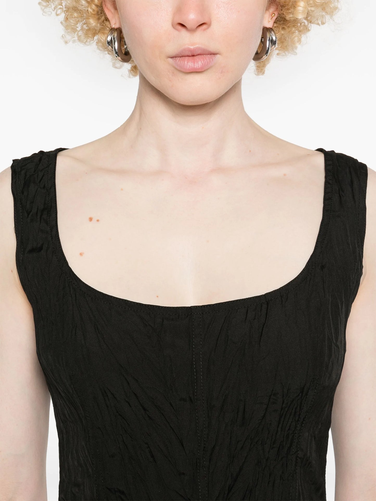 crinkled midi dress