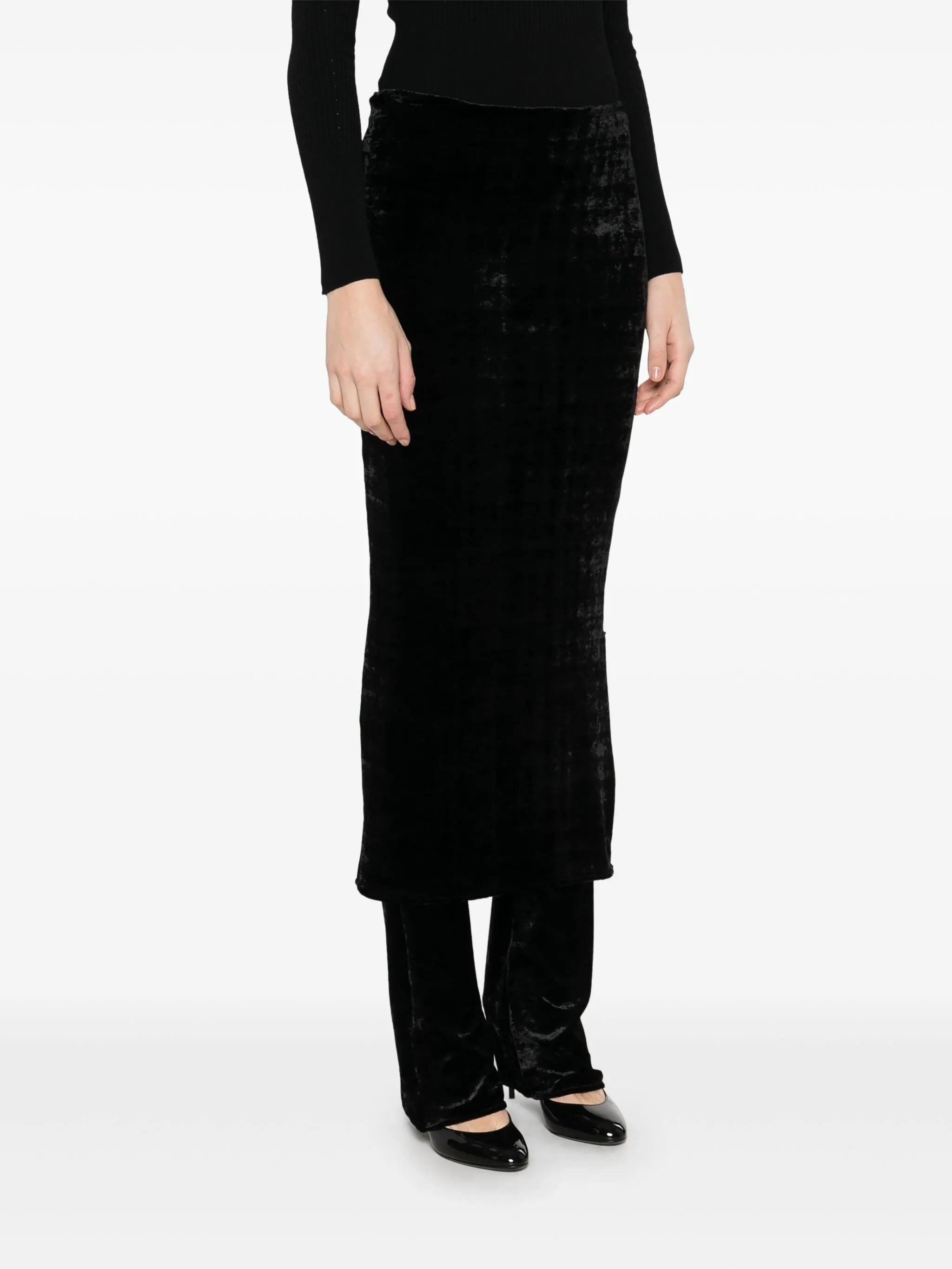 velvet skirt trousers