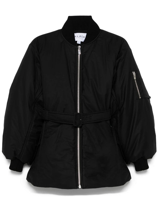 belted bomber jacket