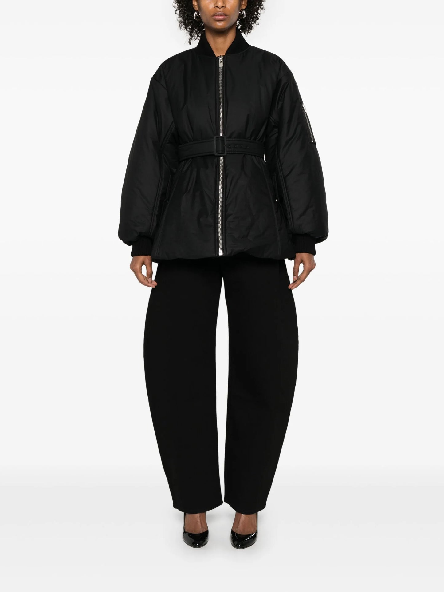 belted bomber jacket