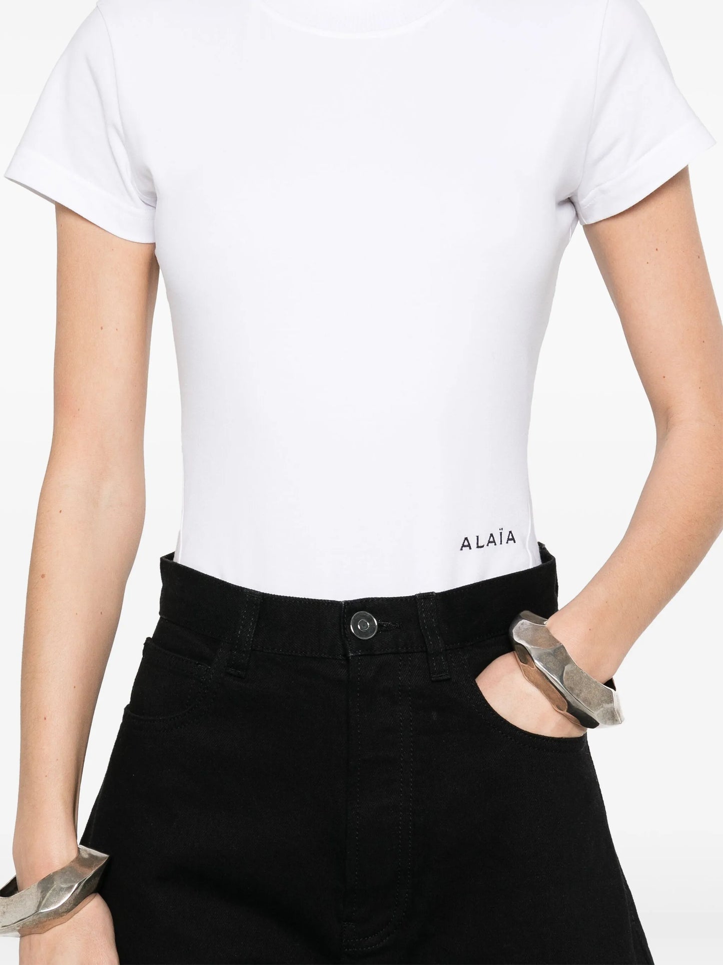 logo-embroidered bodysuit