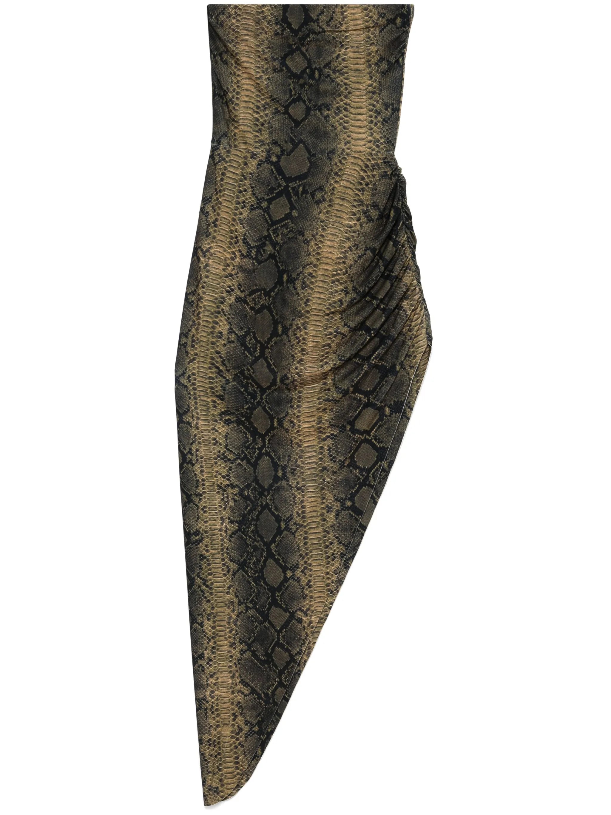 strapless side-drape gown