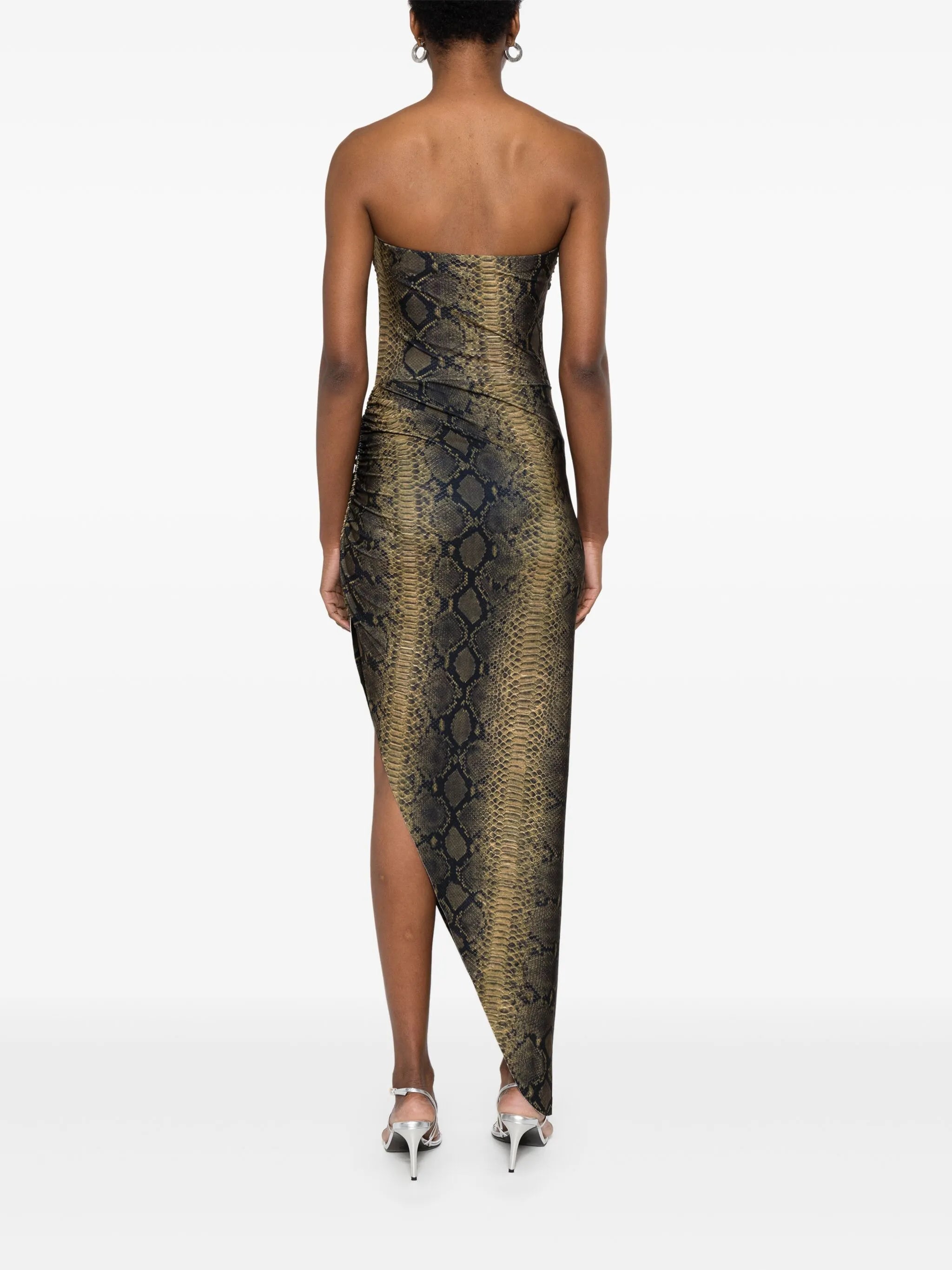 strapless side-drape gown