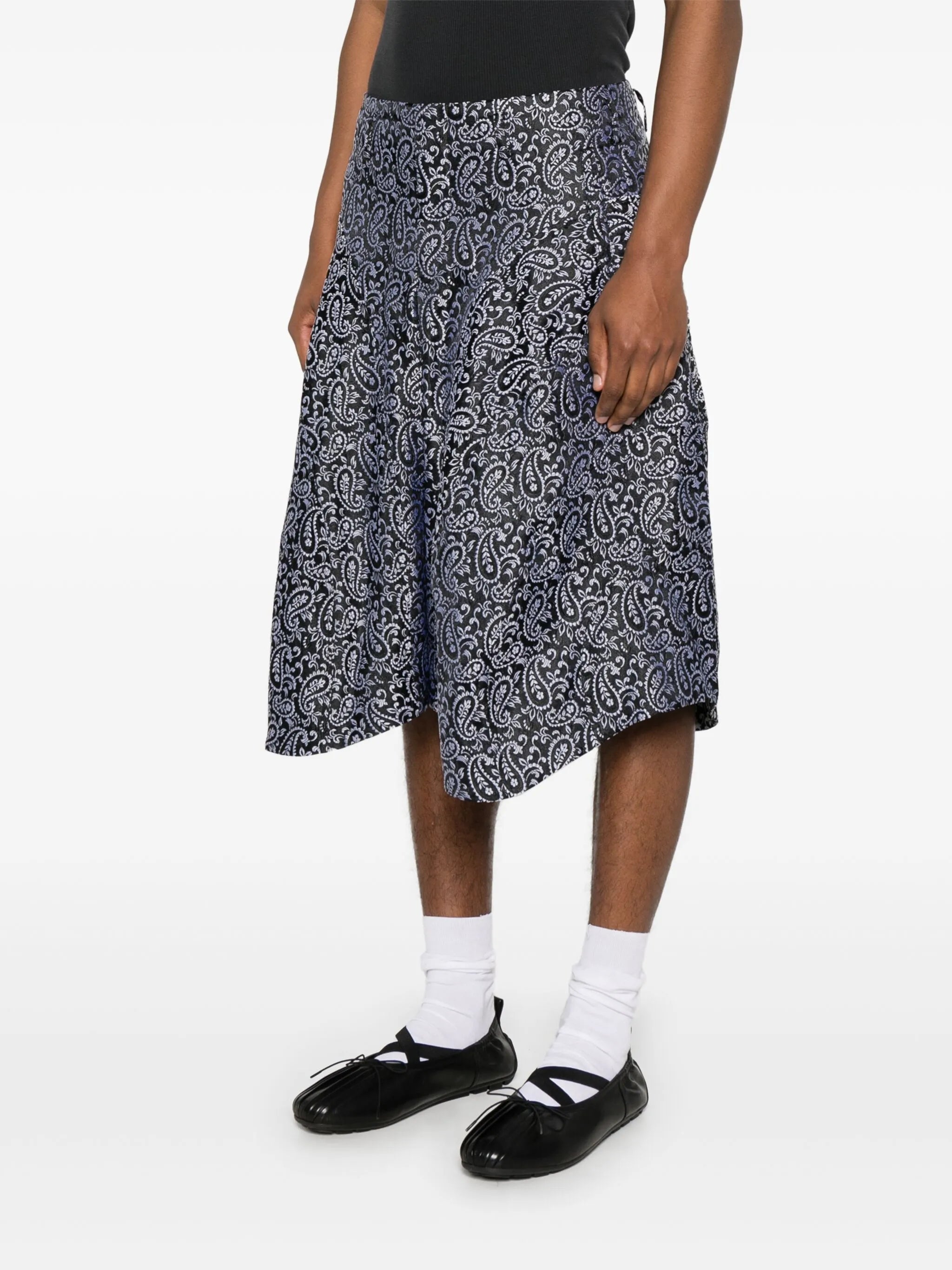 paisley jacquard shorts