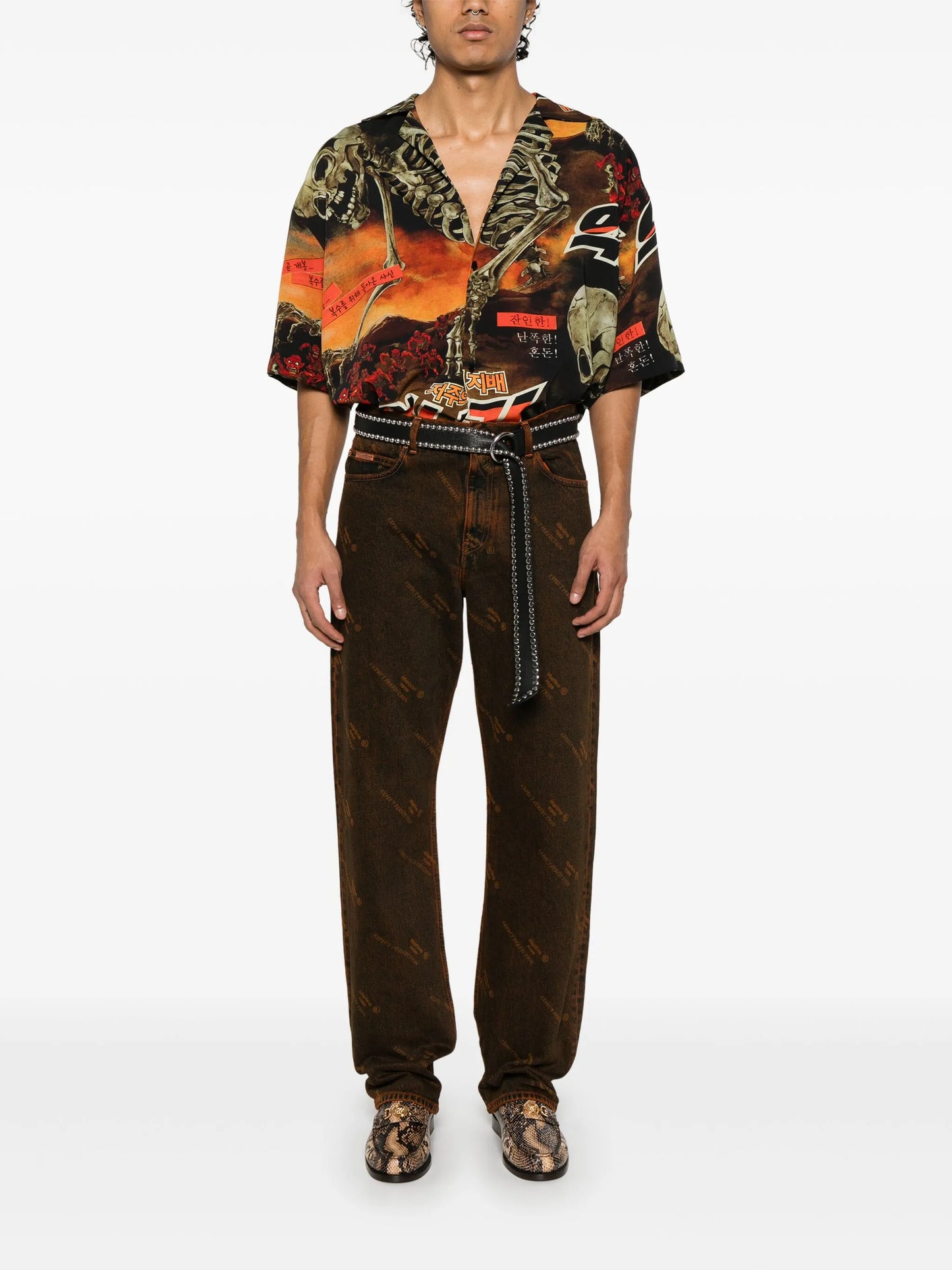 logo-print jeans