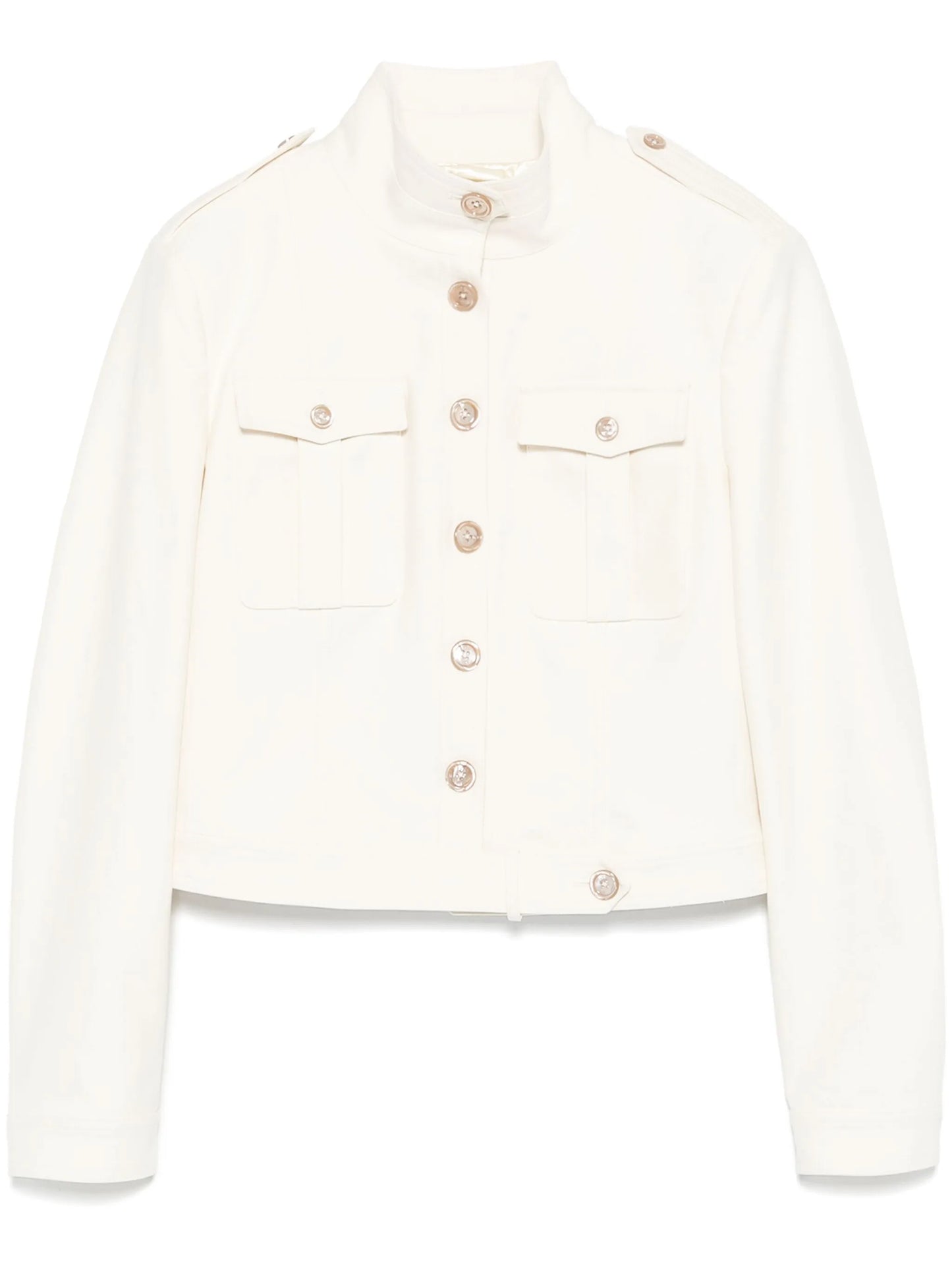 stand-up collar cropped jacket