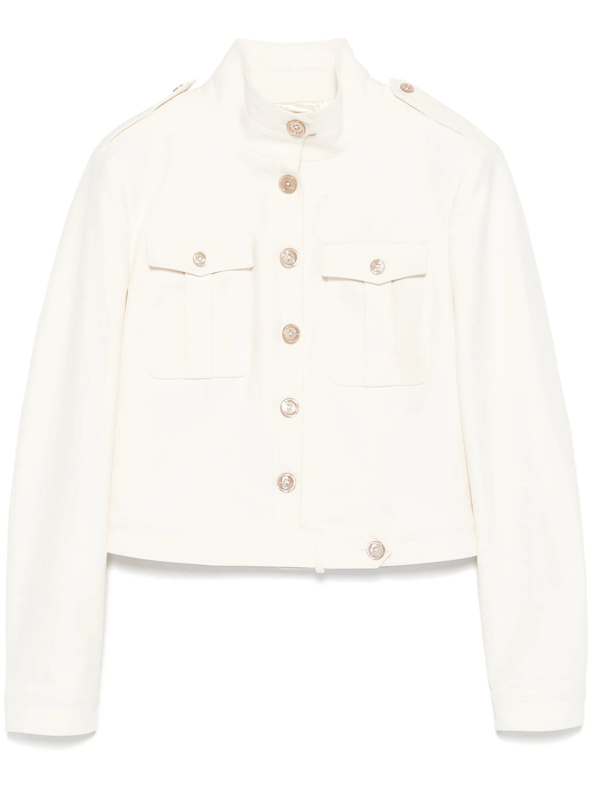 stand-up collar cropped jacket