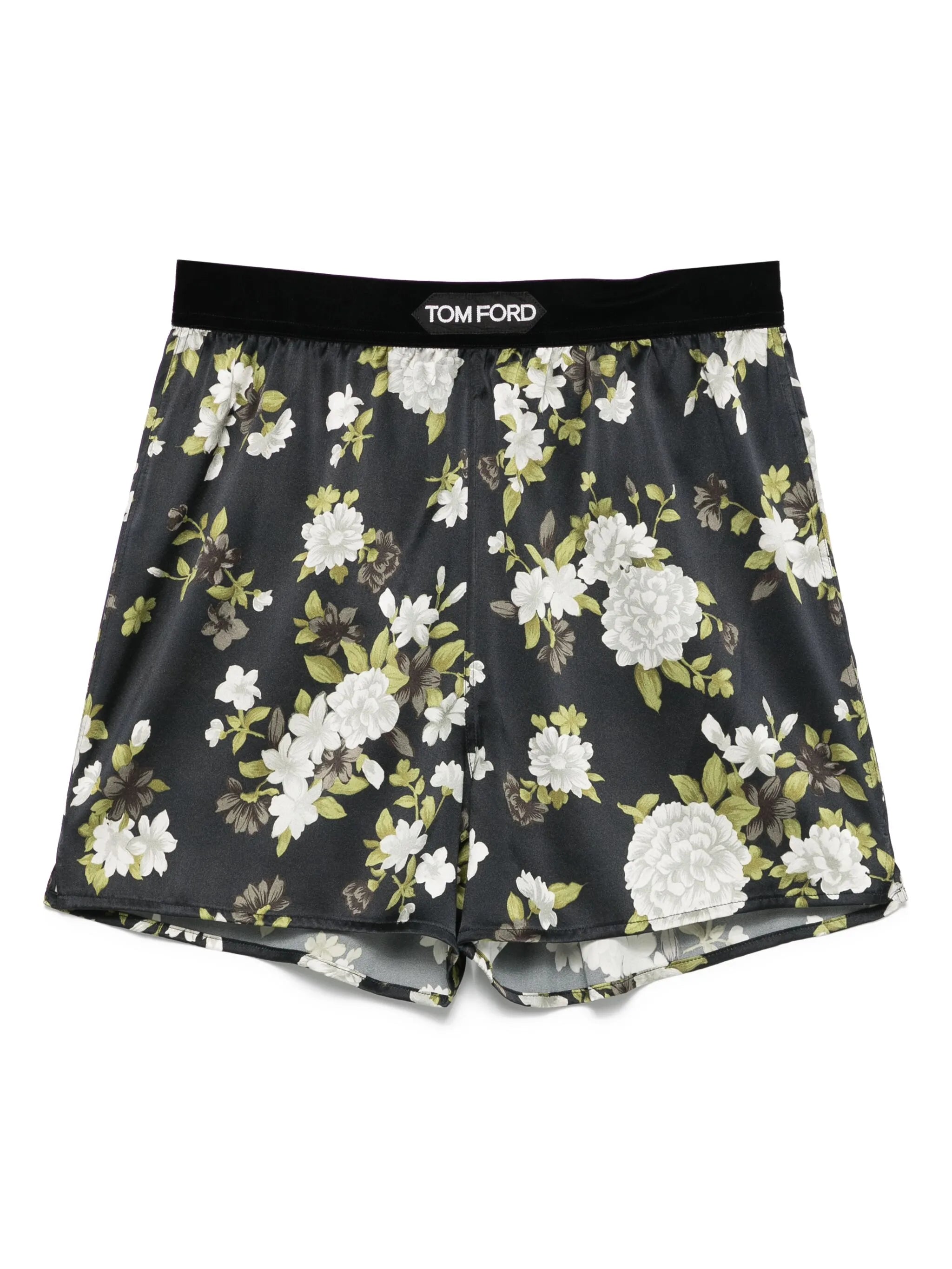 silk-blend pyjama shorts
