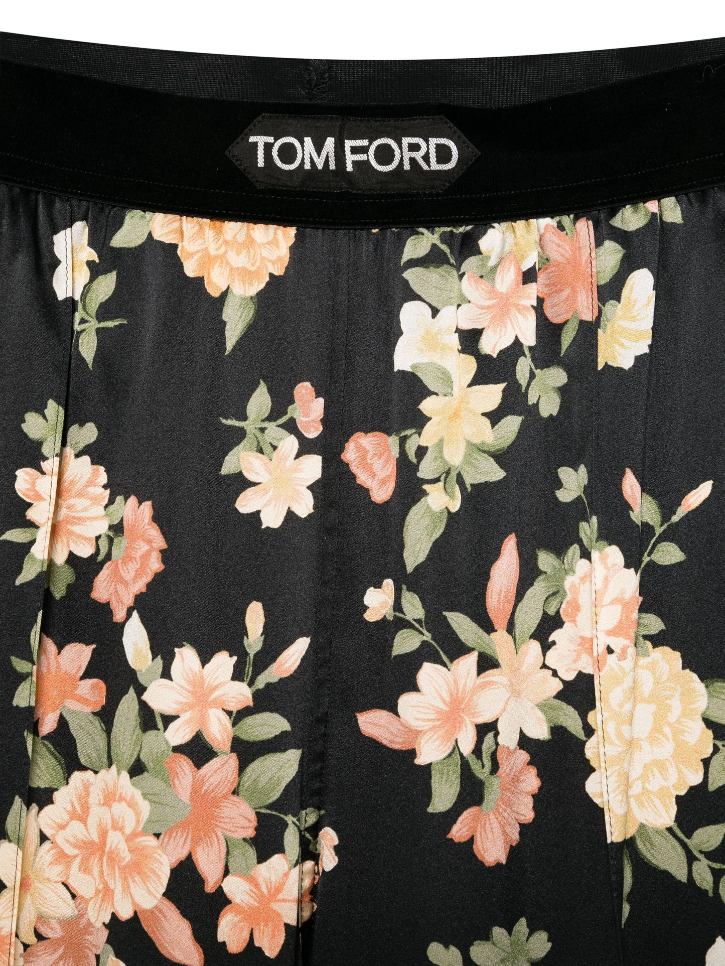 floral-print pajama trousers