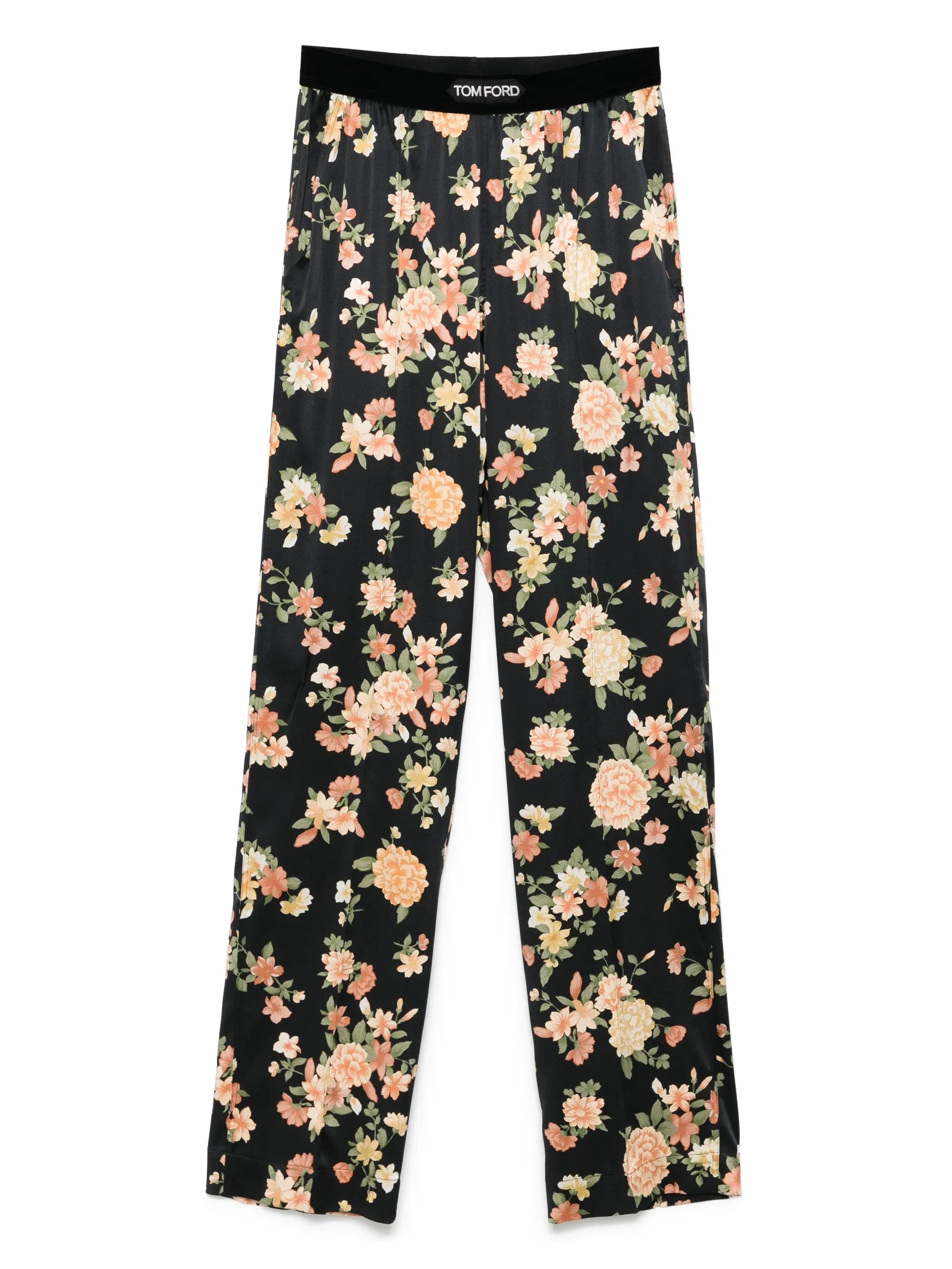 floral-print pajama trousers