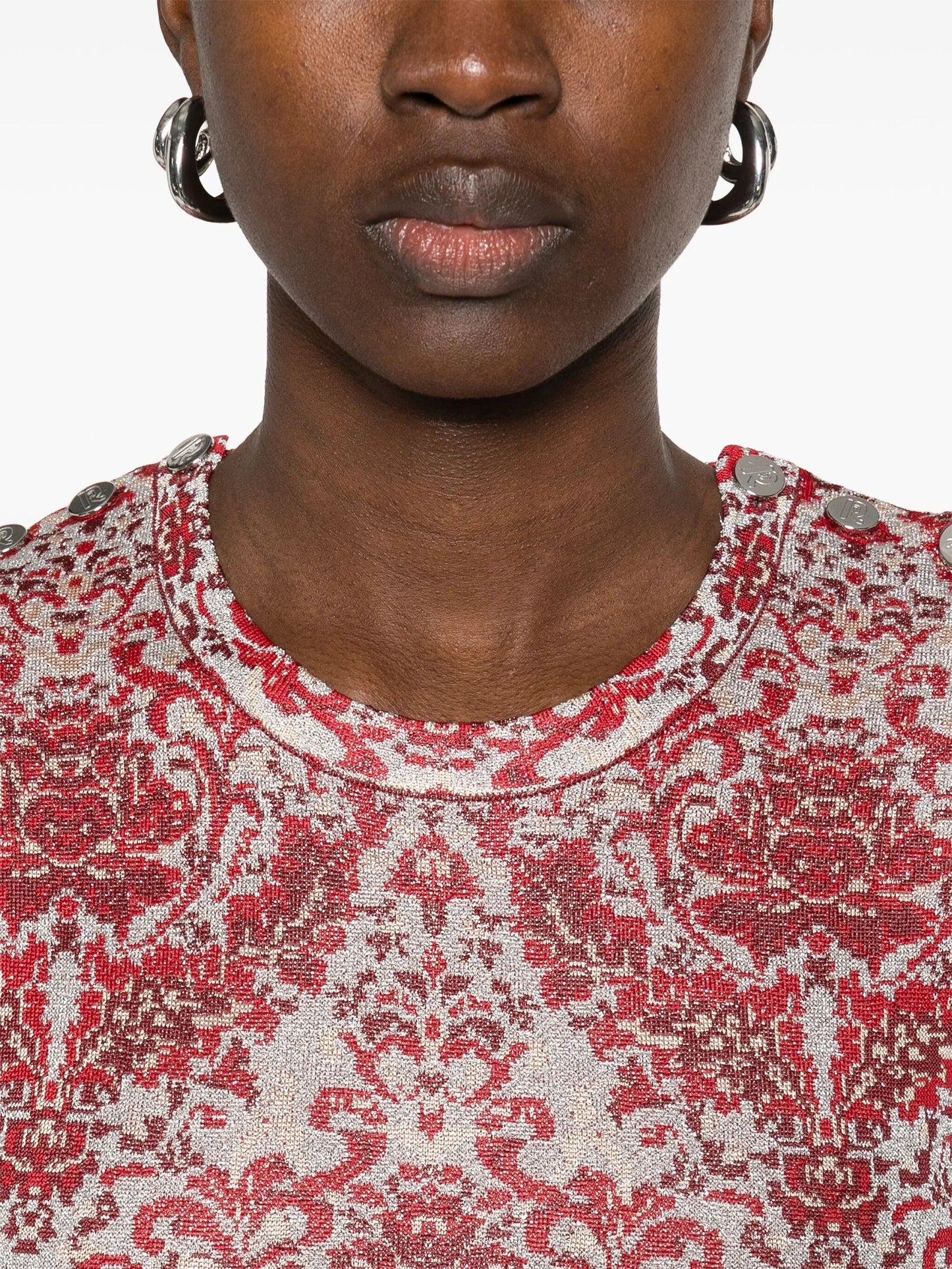 paisley jacquard knitted maxi dress