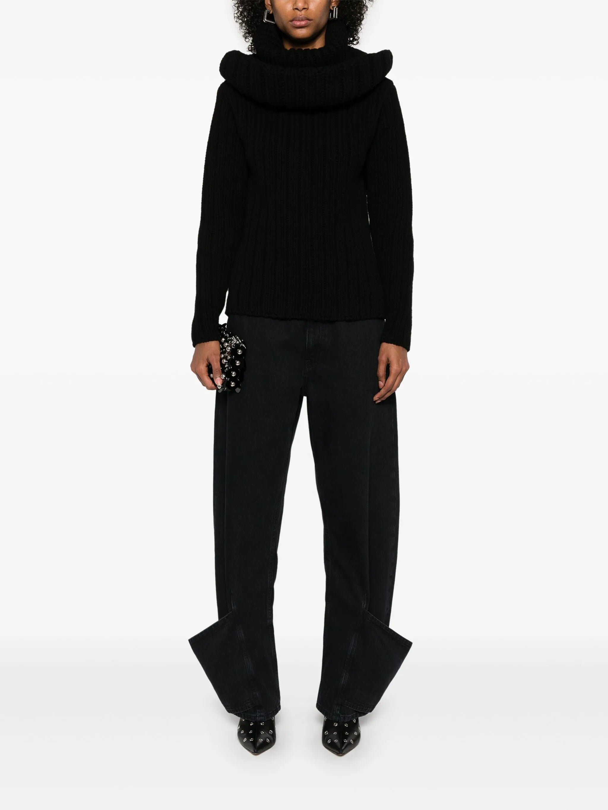 chunky ribbed knit sweater