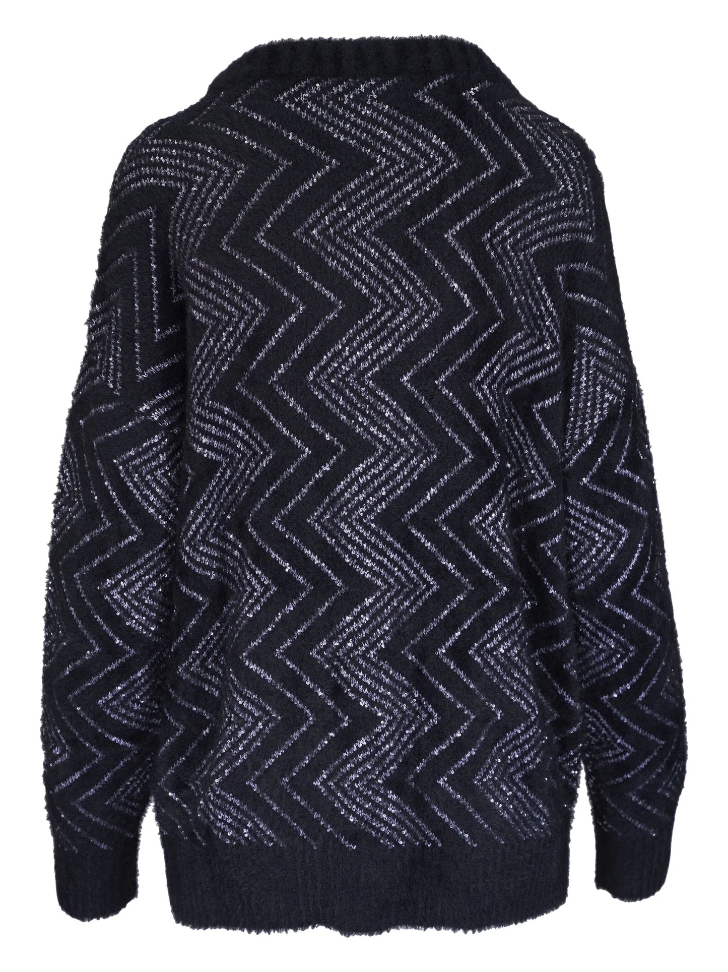zigzag-woven buttoned cardigan