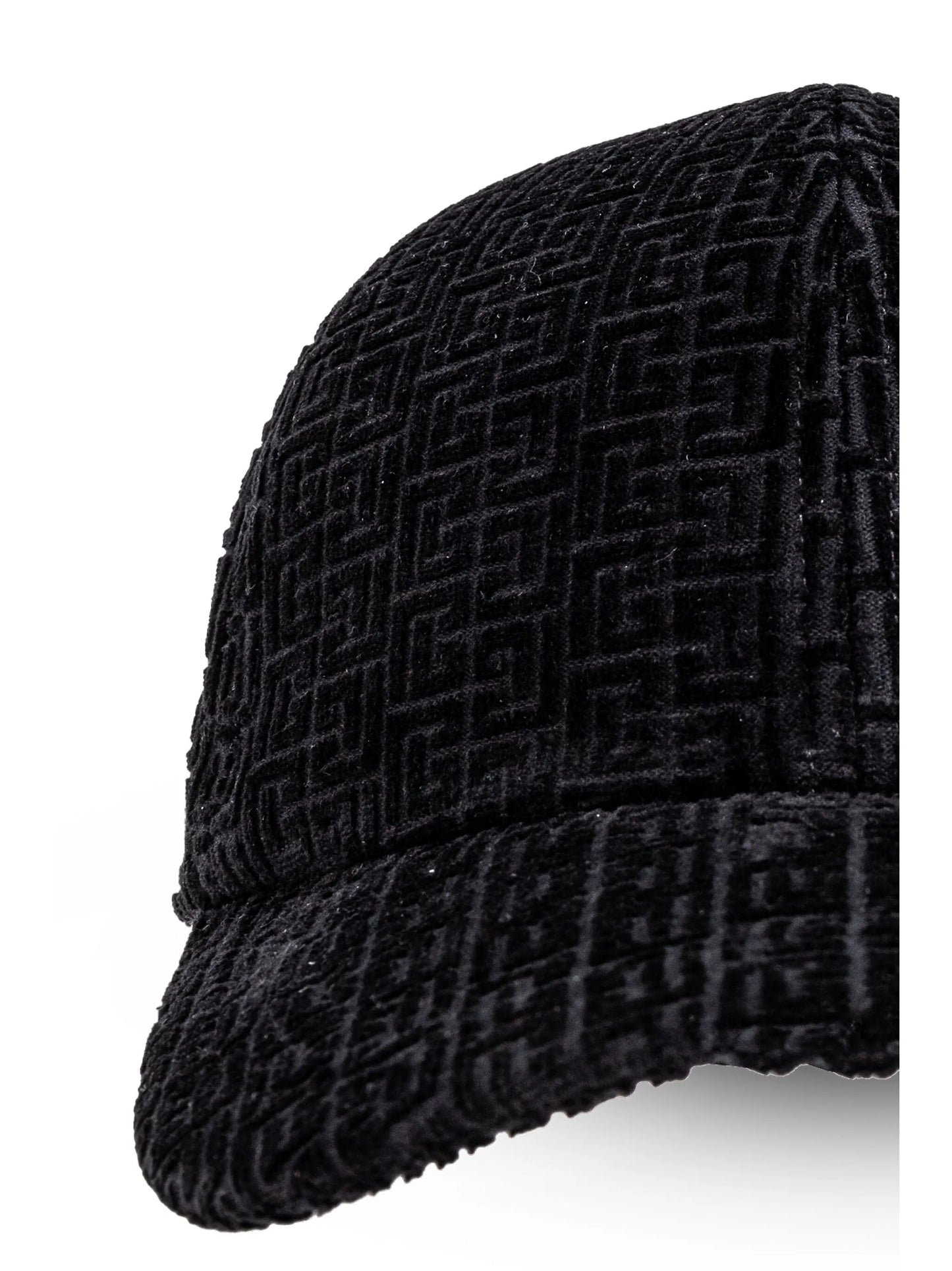 embossed logo-jacquard velvet cap