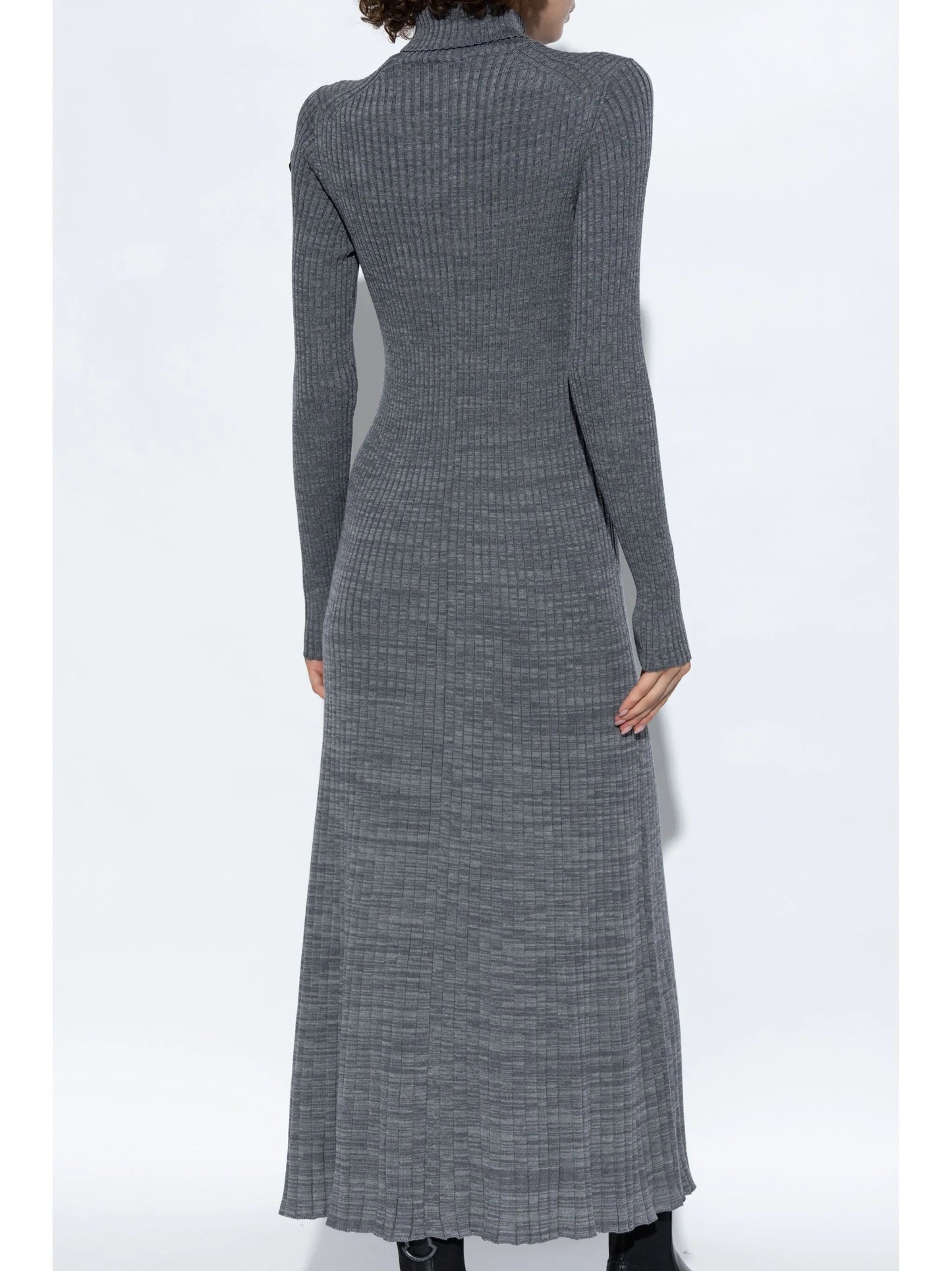 logo-patch wool maxi dress