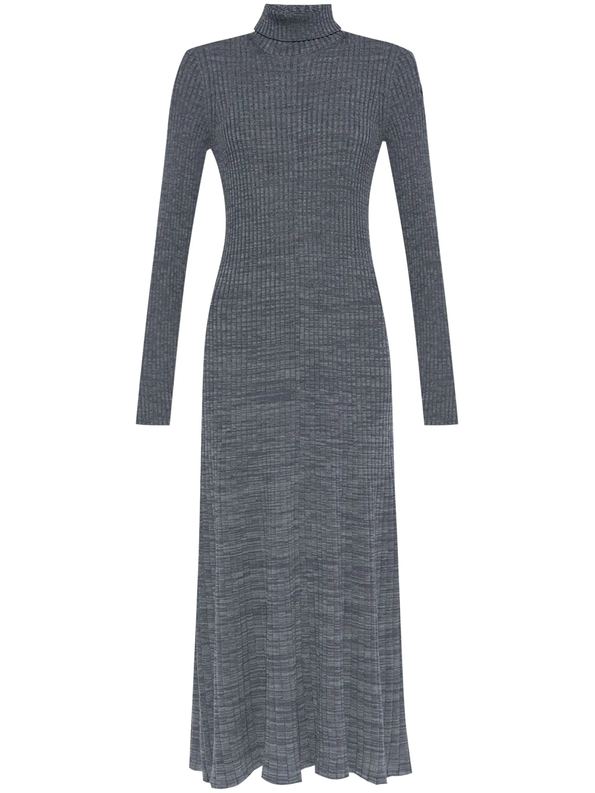 logo-patch wool maxi dress
