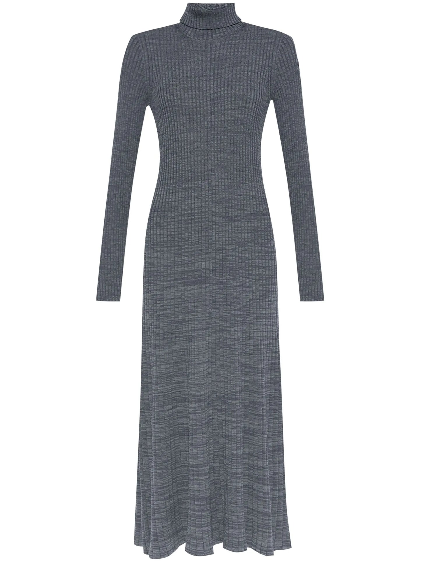 logo-patch wool maxi dress