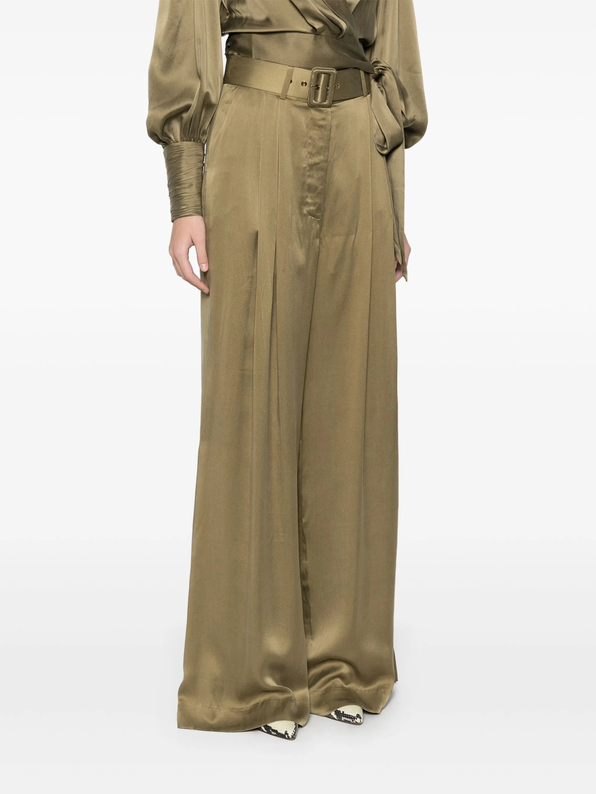 silk wide-leg trousers