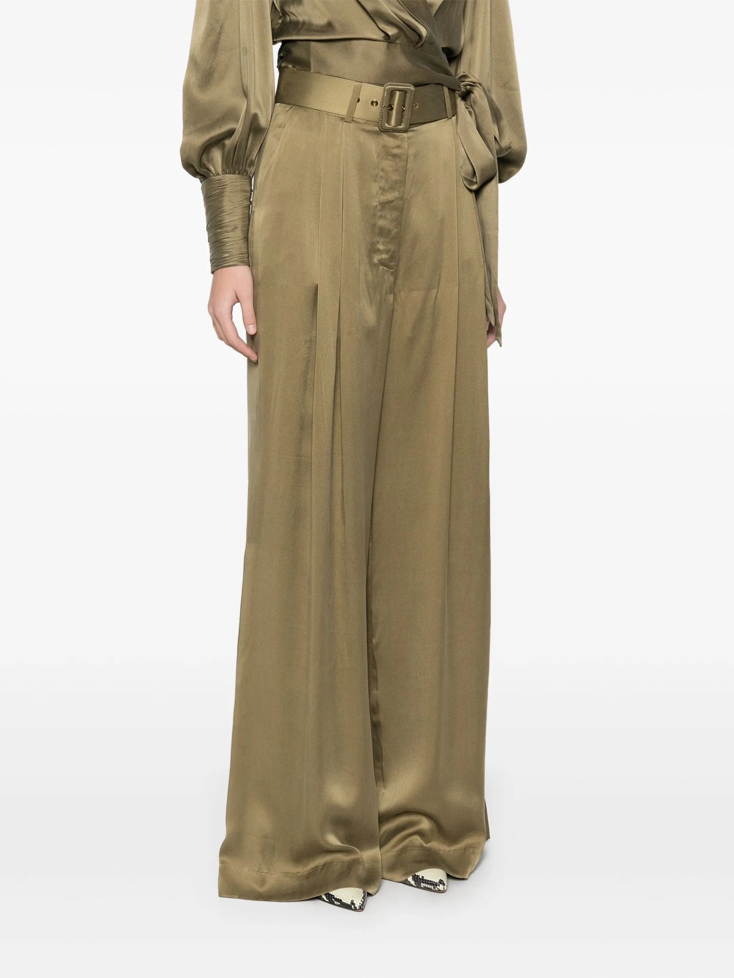 silk wide-leg trousers