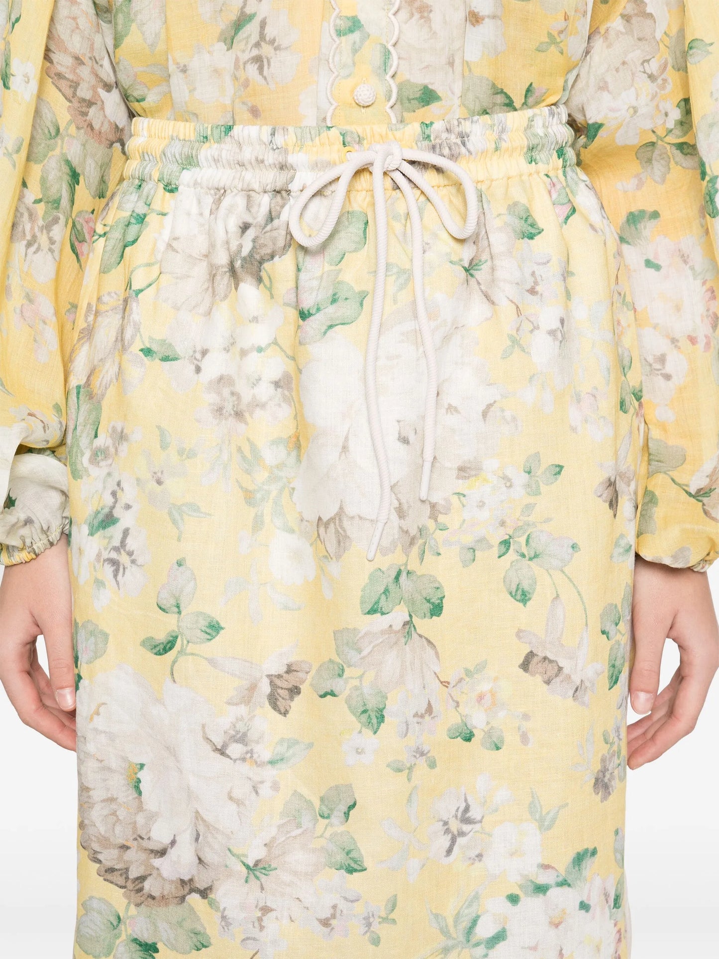 acacia scallop midi skirt