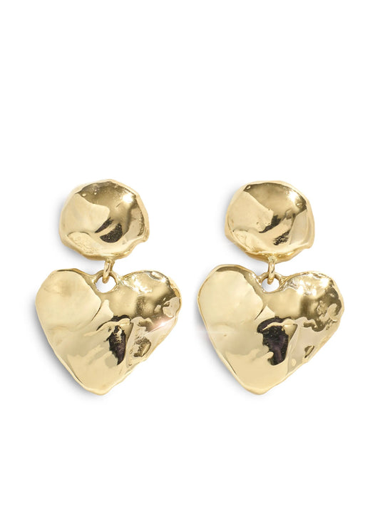 14K yellow gold Heart Light drop earrings