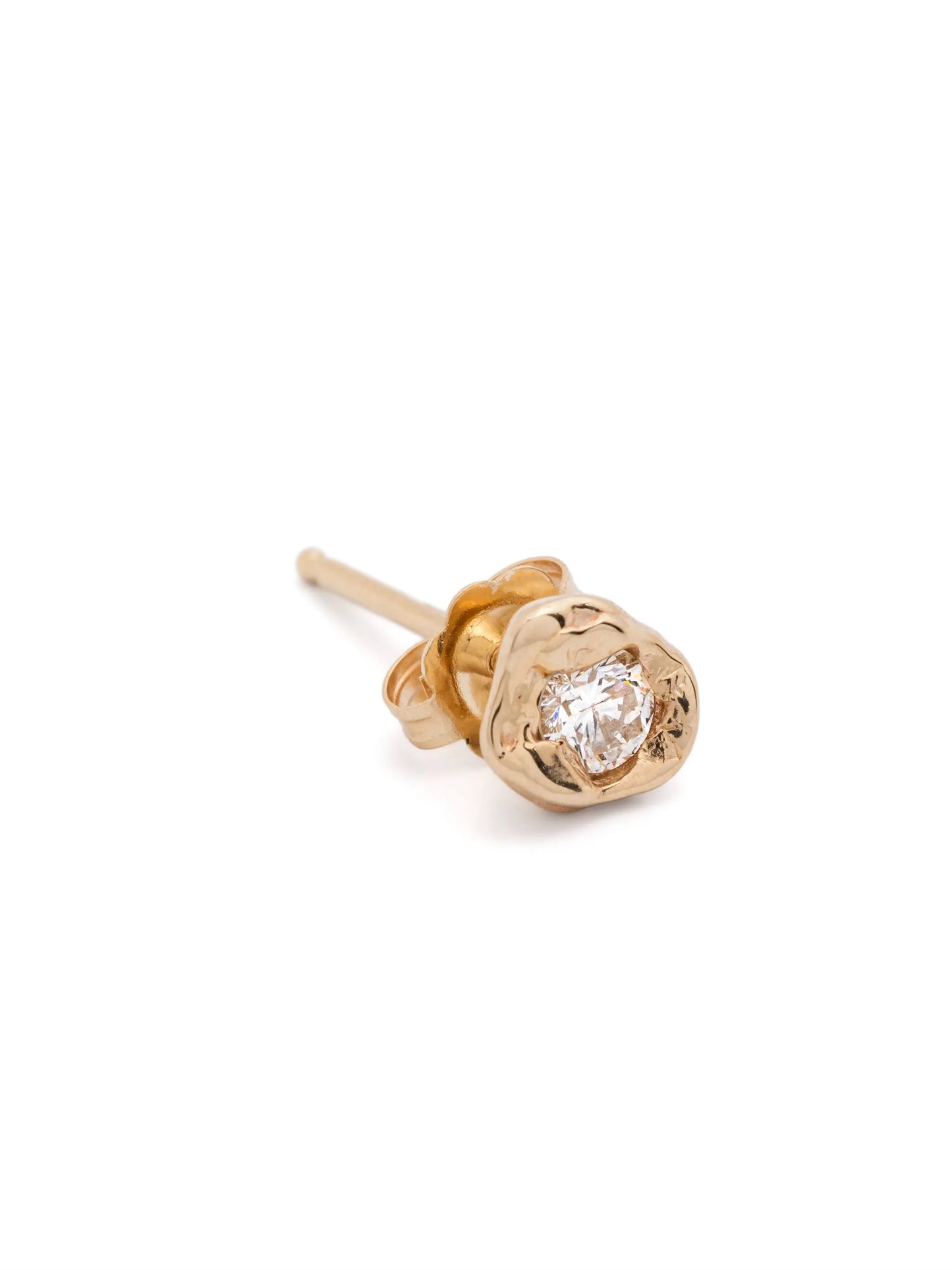 14K yellow gold small Alfa diamond stud earrings