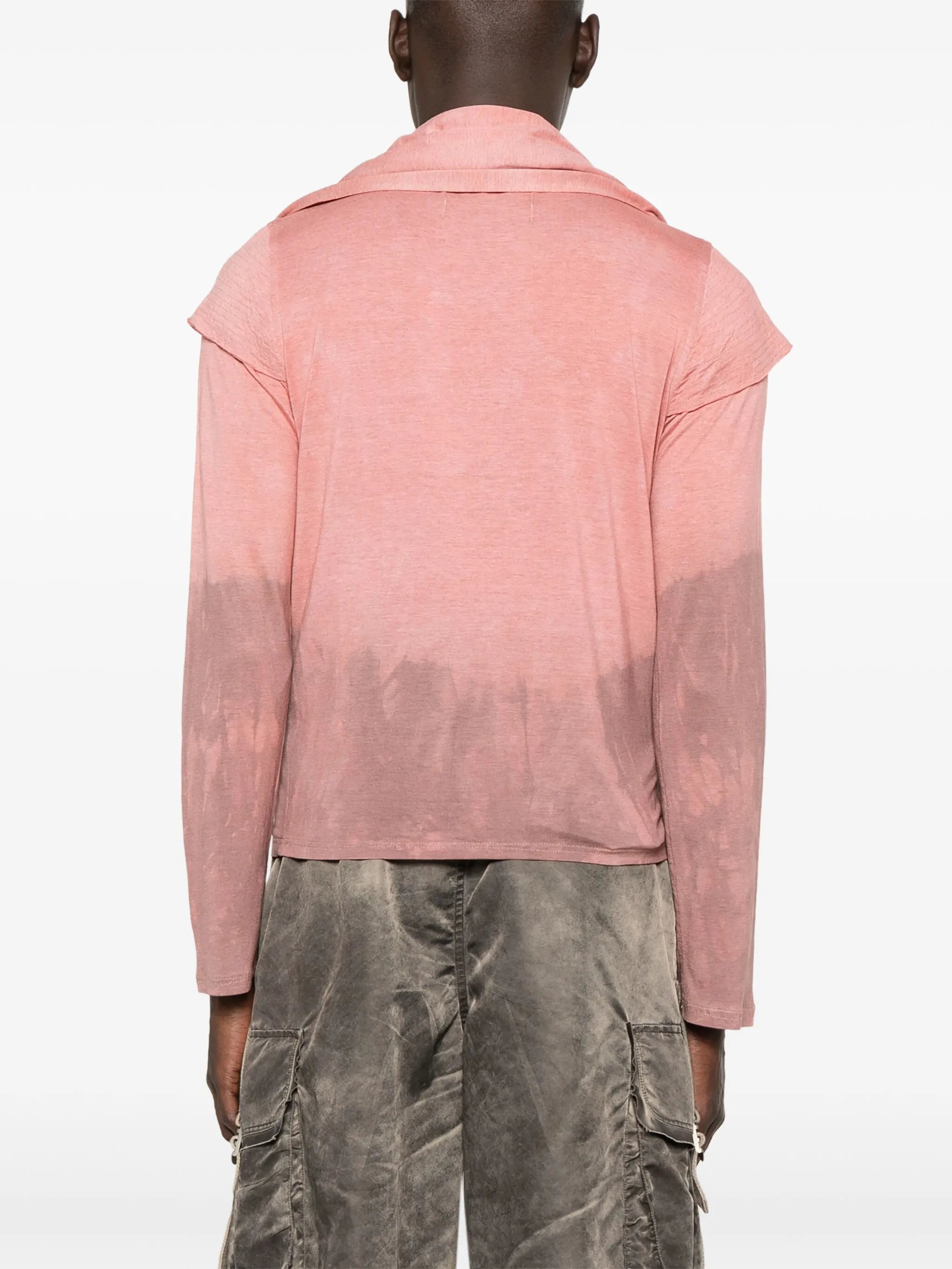 built-in-scarf long-sleeve T-shirt