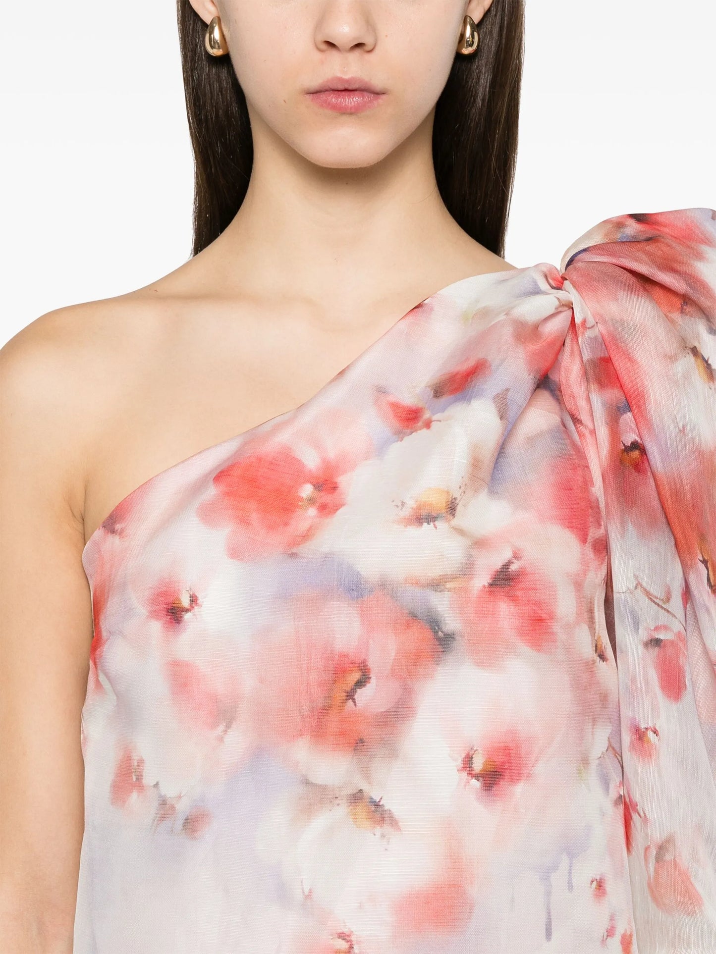 Crush asymmetrical mini dress